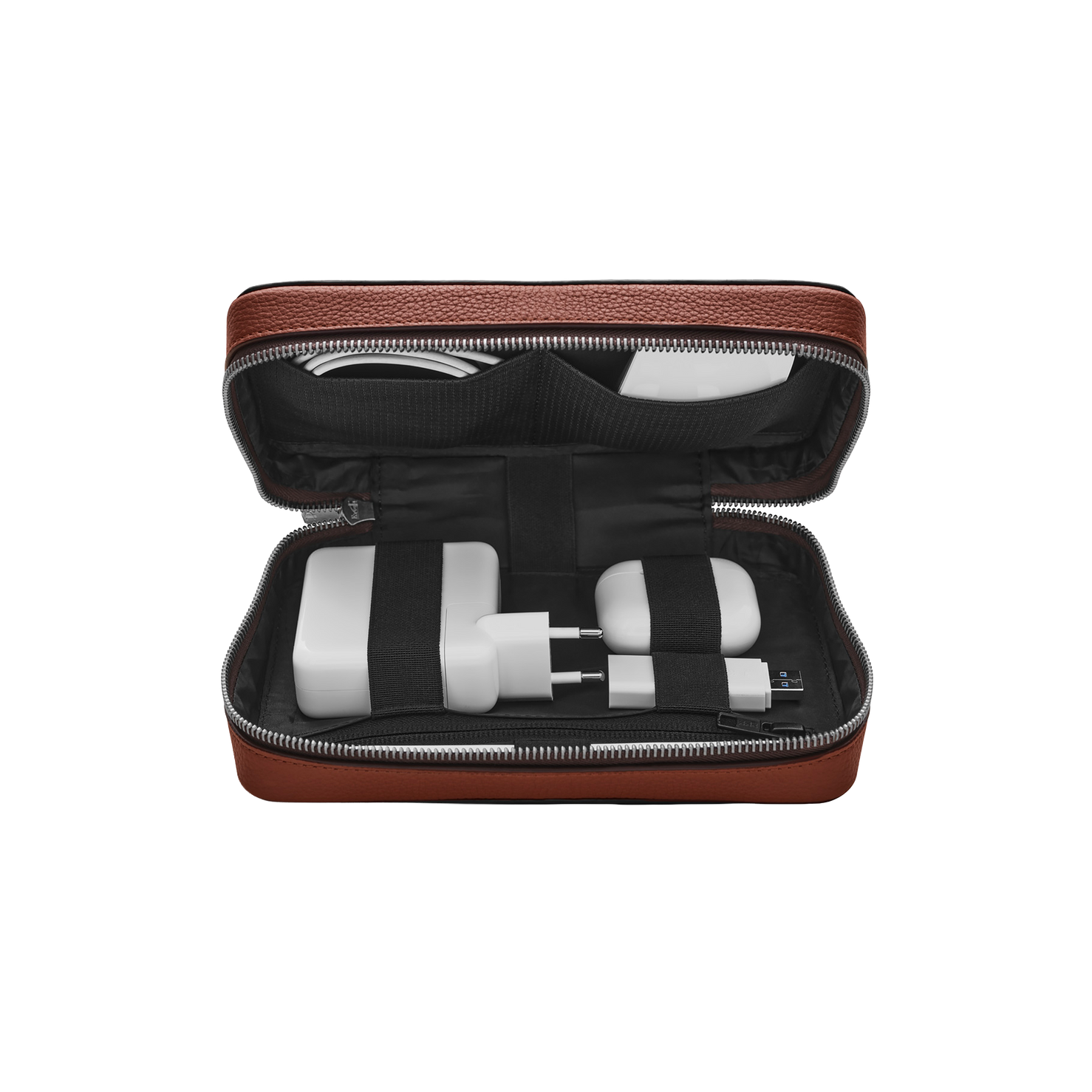 Woolnut Leather Tech Organiser - Cognac