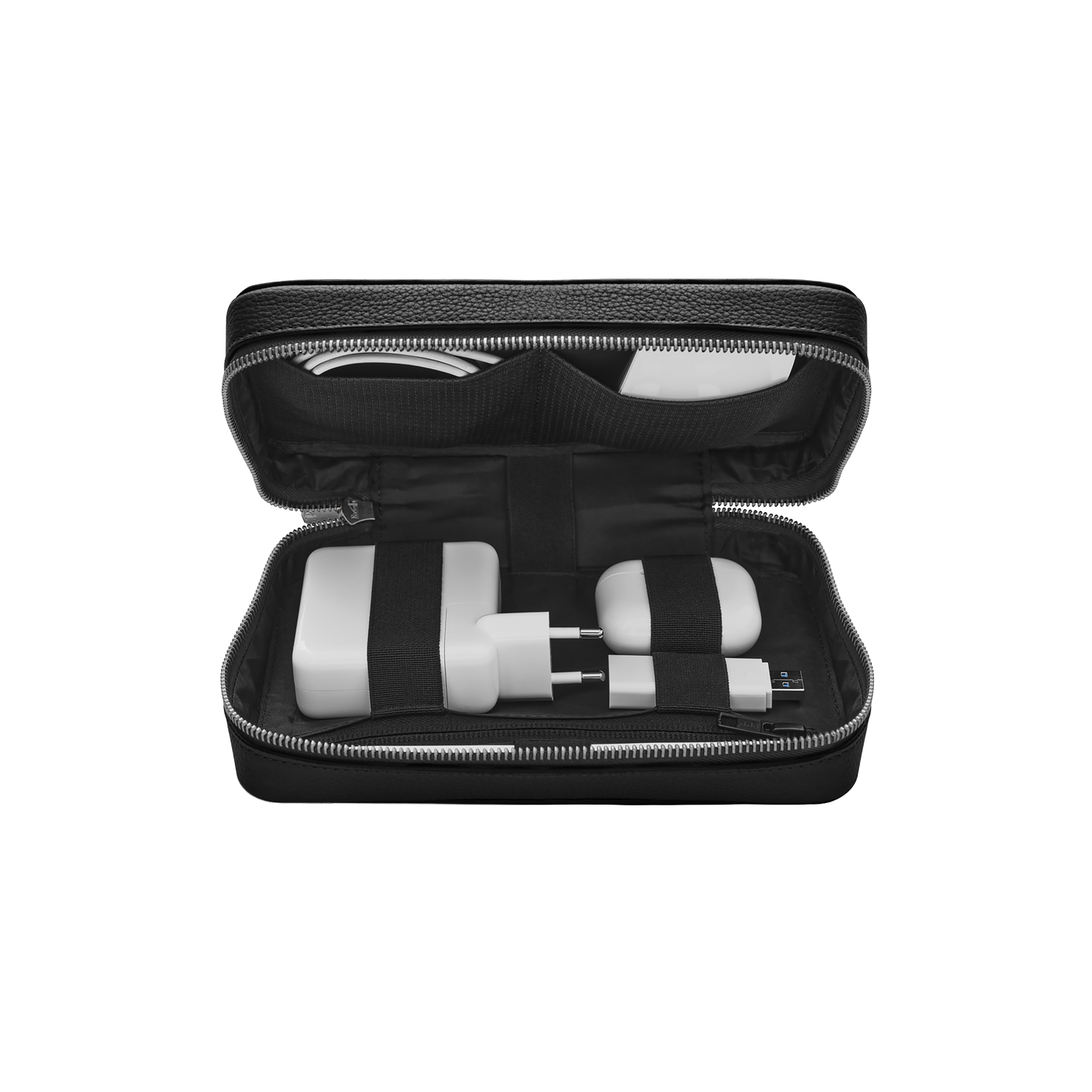 Woolnut Leather Tech Organiser - Black