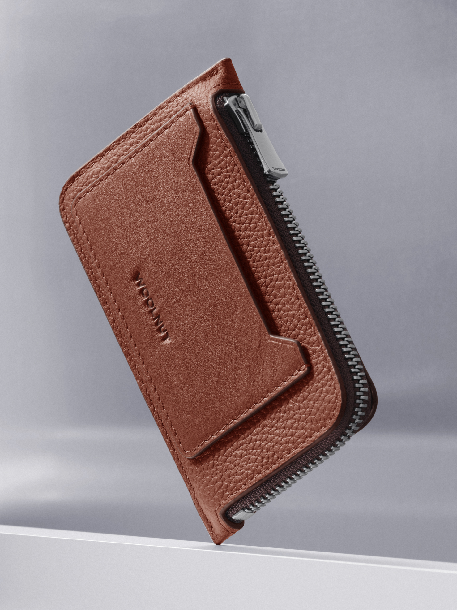 Woolnut Leather Folio Wallet - Cognac