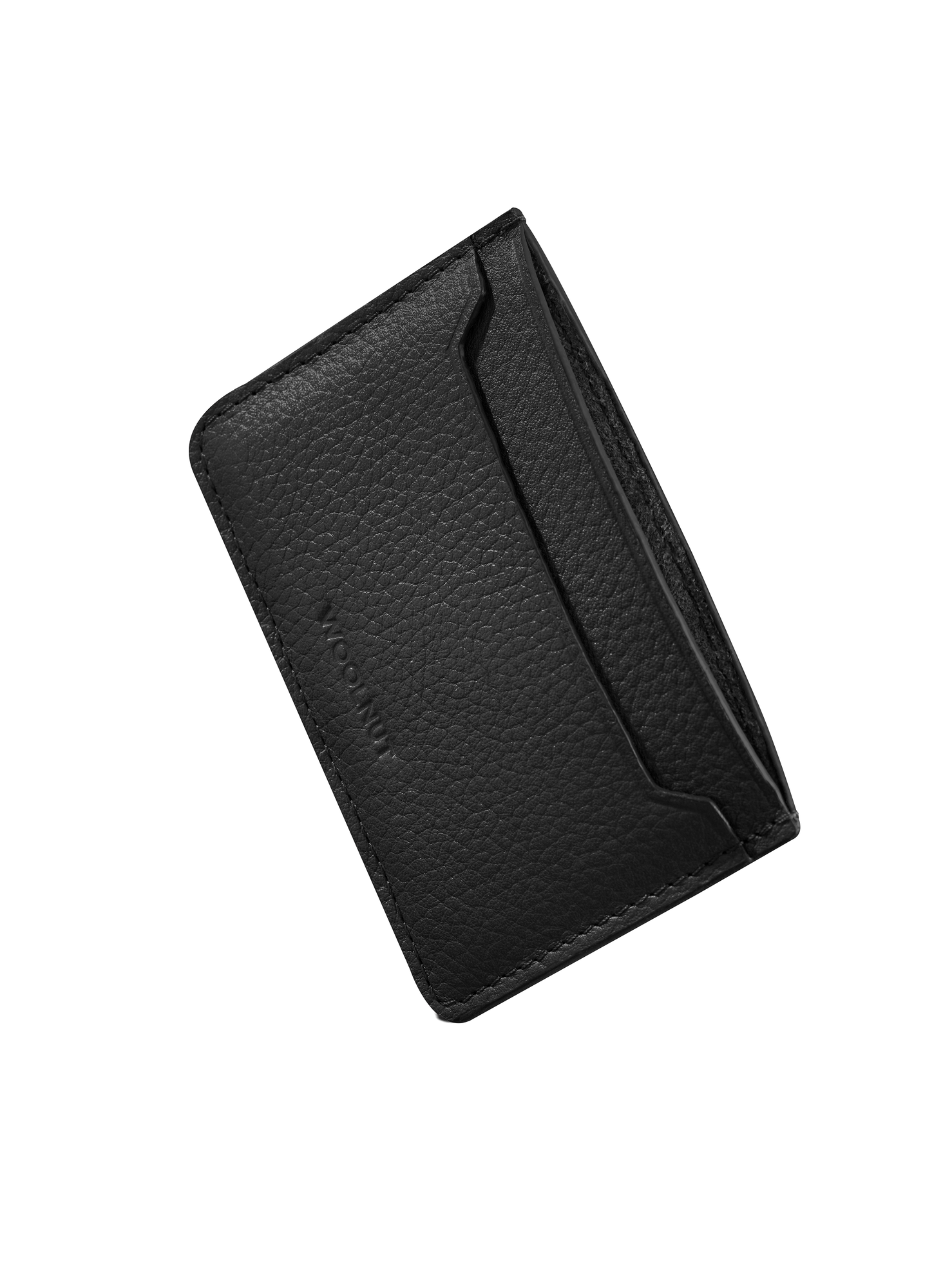 Woolnut Leather Card Holder - Black