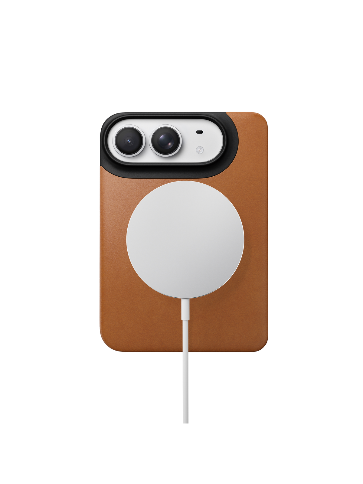 Nomad Magnetic Back with Horween Leather for iPhone Duo - Saddle