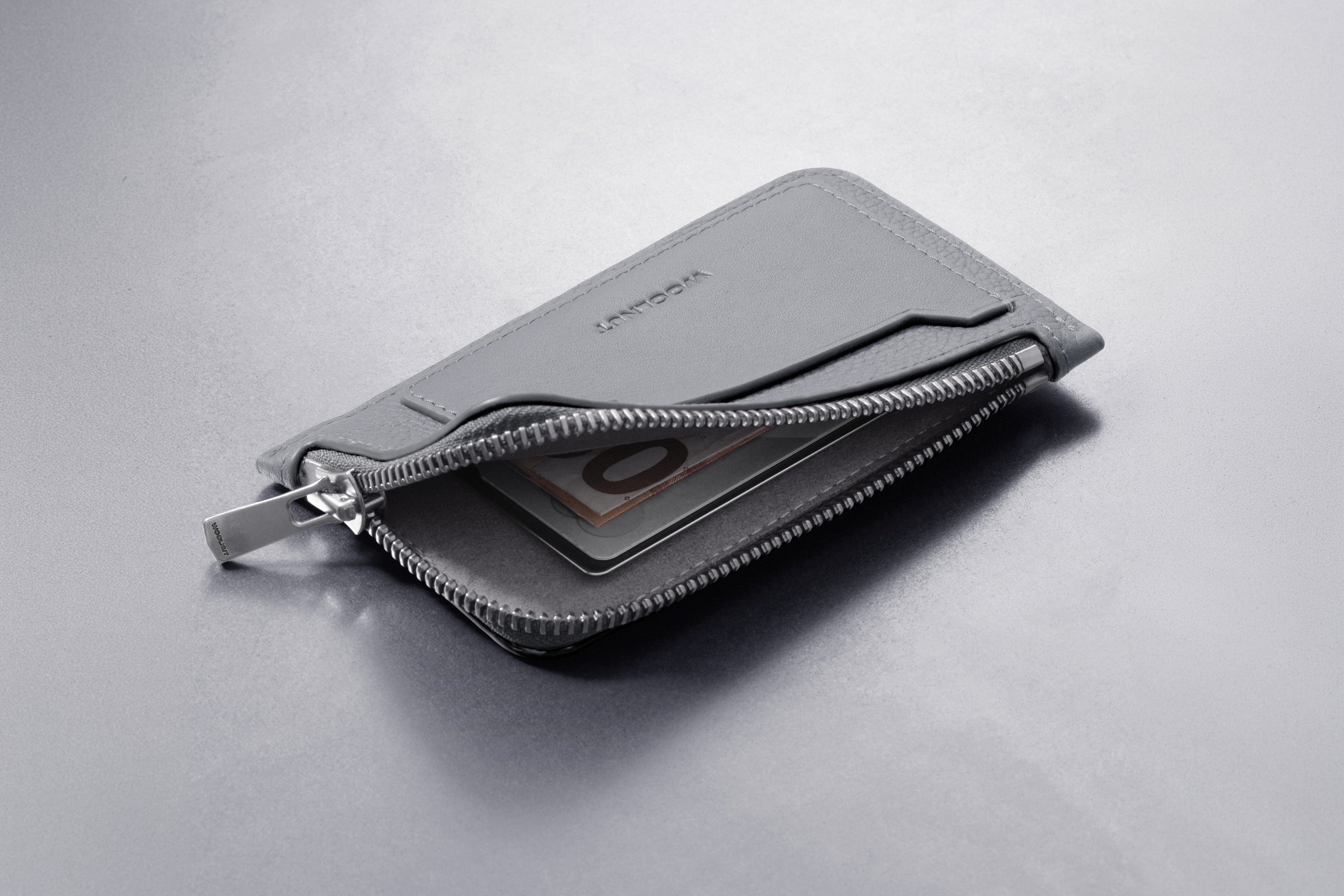 Woolnut Leather Folio Wallet - Grey