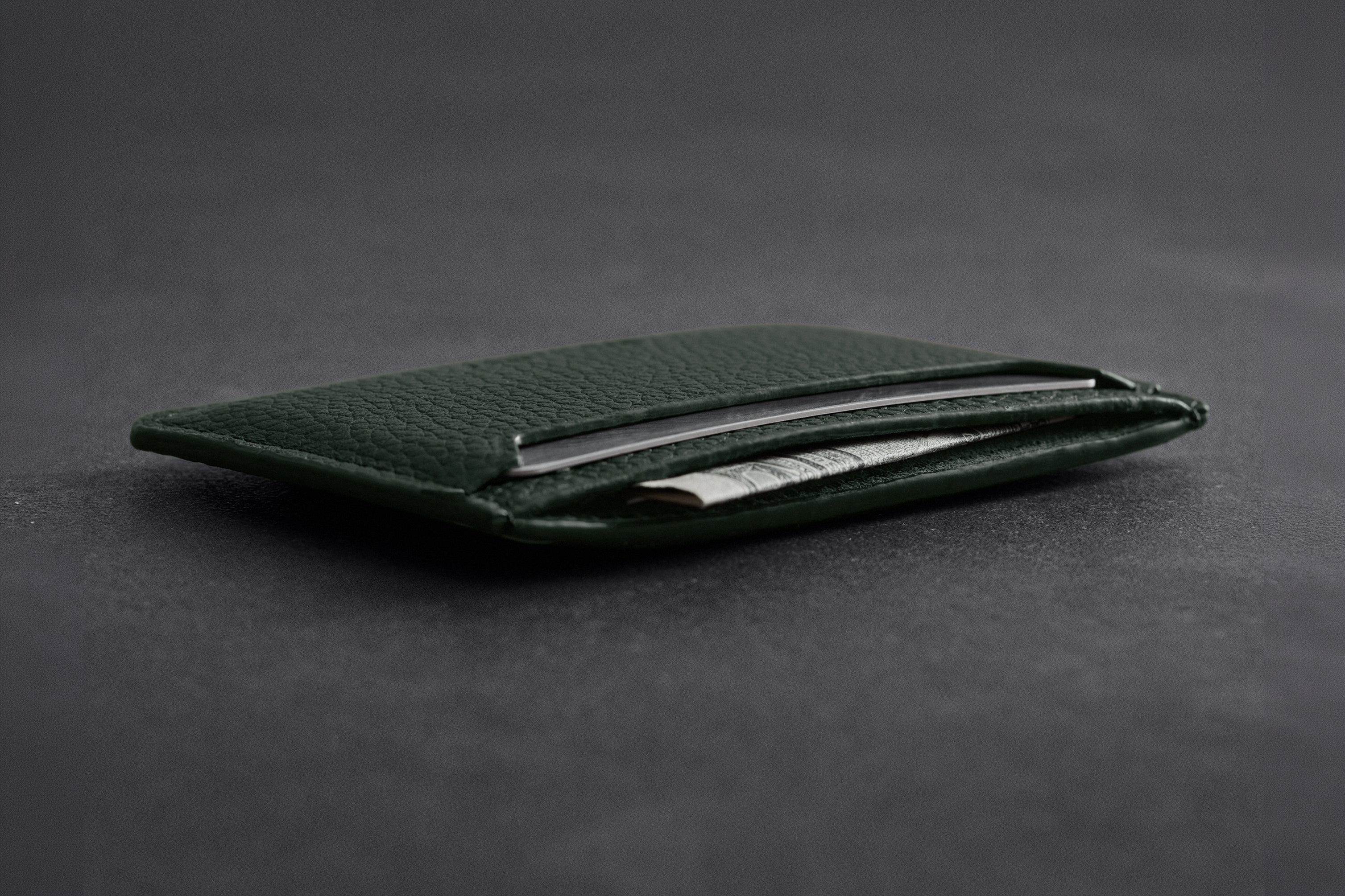 Woolnut Leather Card Holder - Green