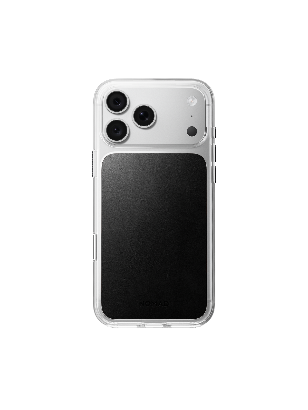 Nomad Clear Case with Horween Leather for iPhone 18 Pro Max - Black