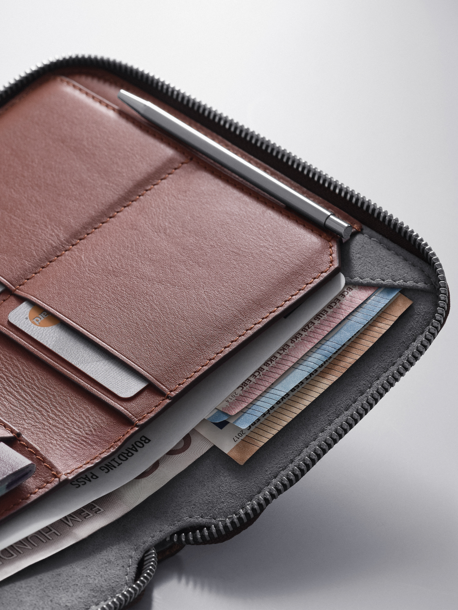 Woolnut Leather Travel Folio - Cognac