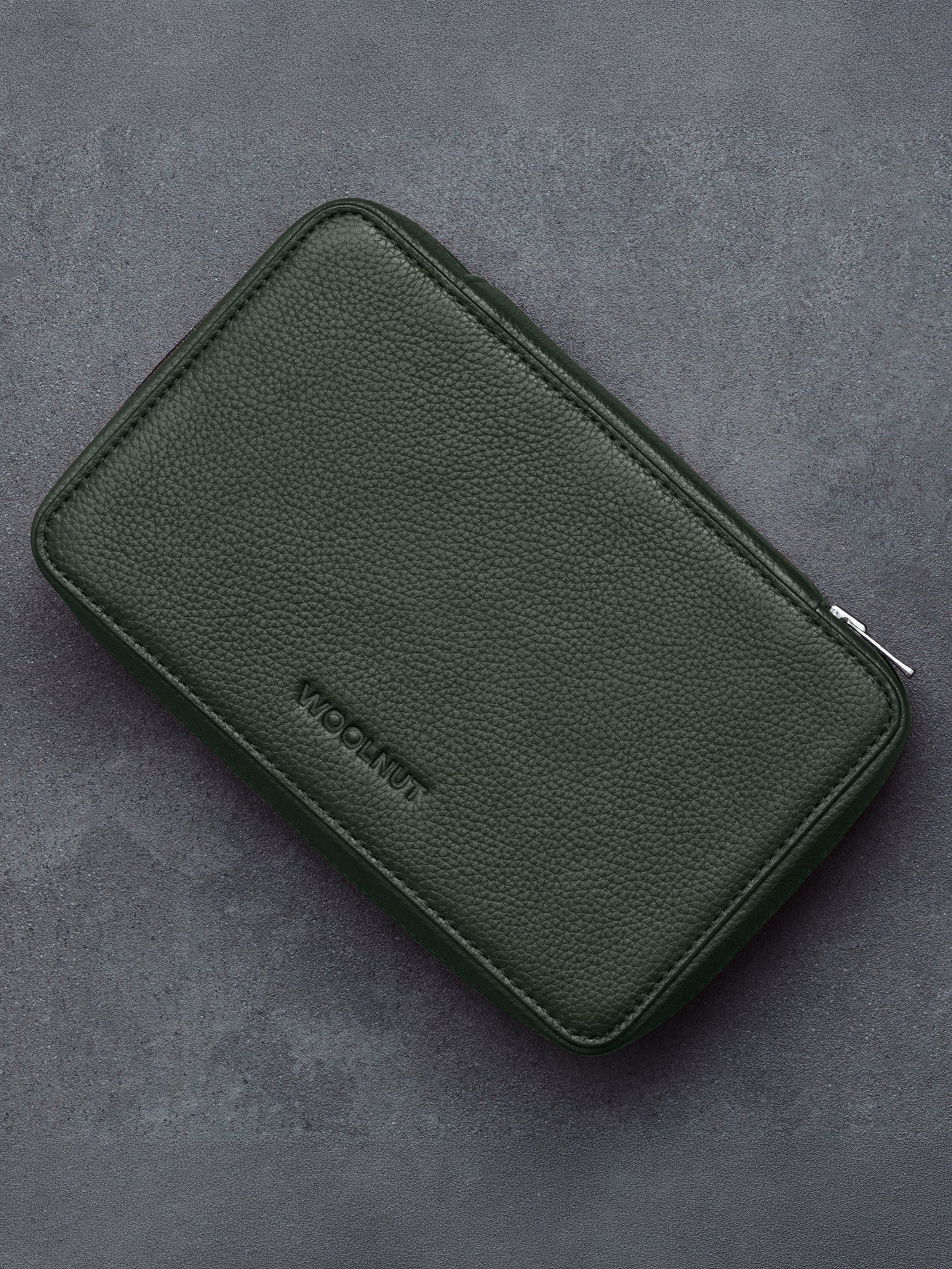Woolnut Leather Tech Organiser - Green