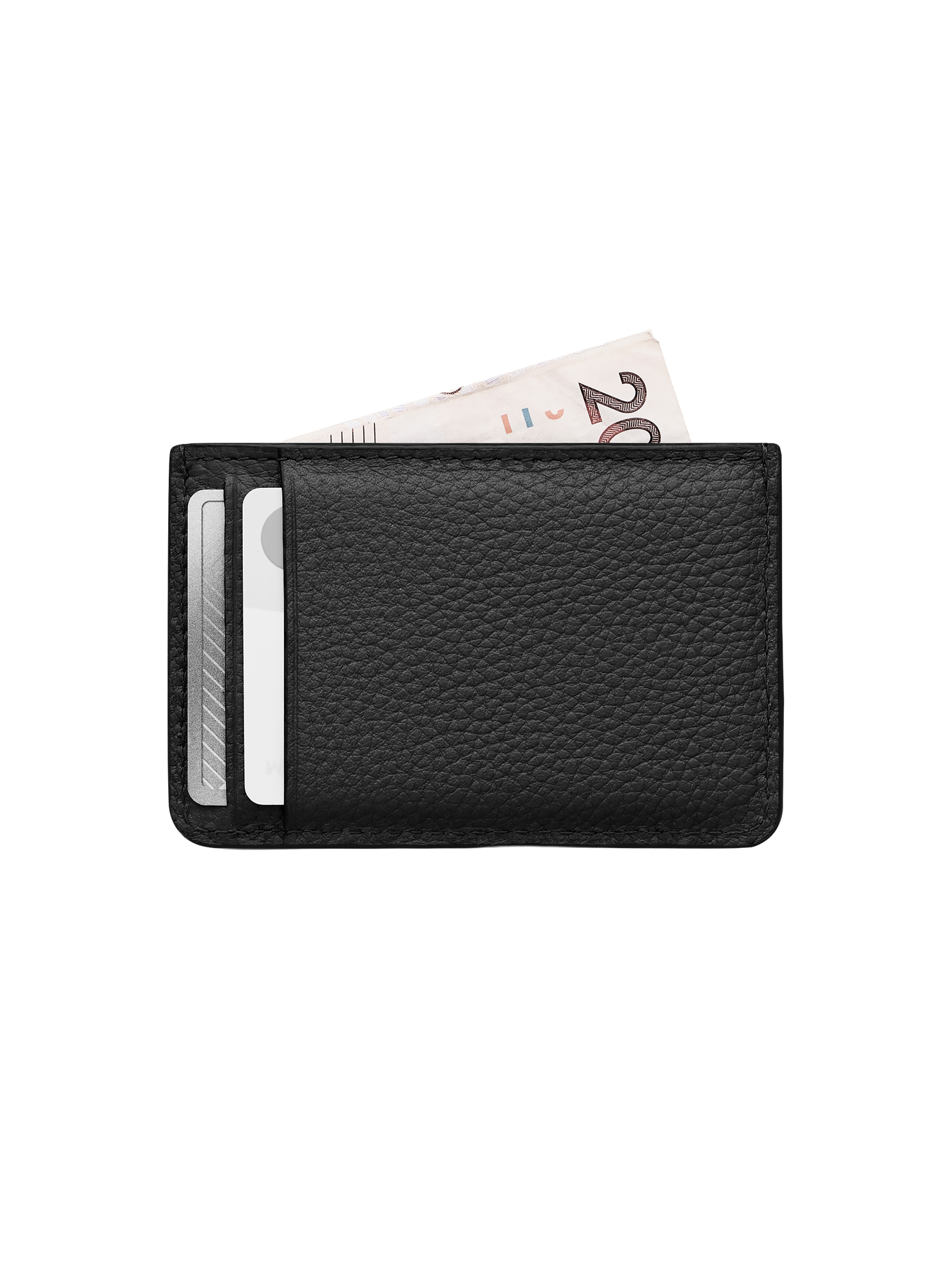 Woolnut Leather Card Holder - Black