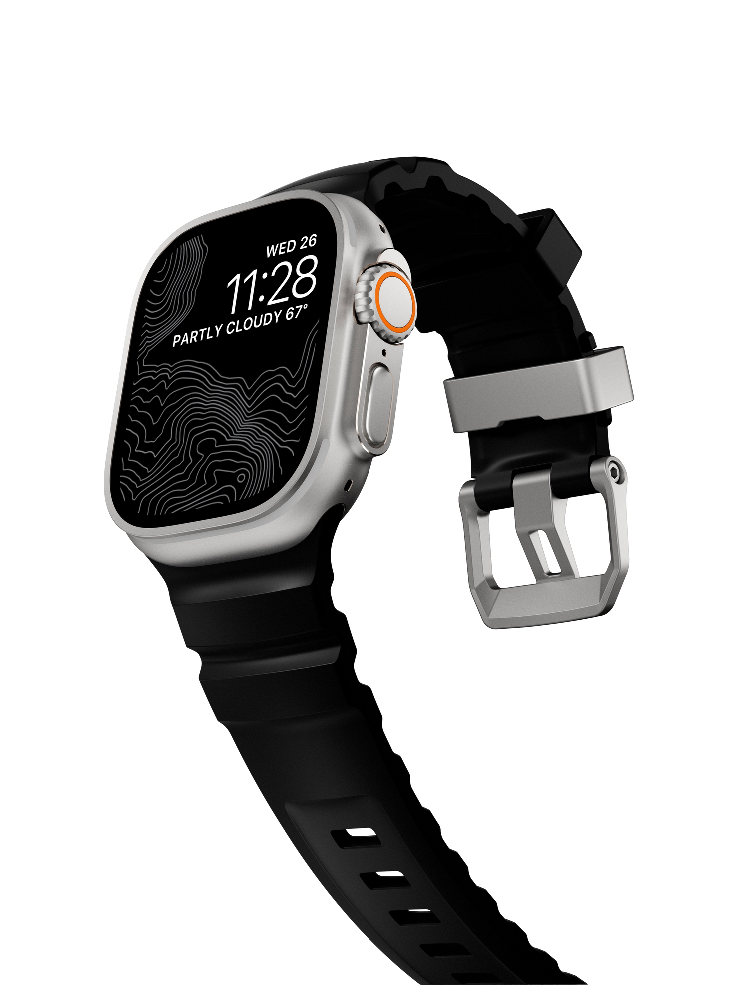 Nomad Rocky Point Band - 46/49mm - Natural Hardware - Carbon Black