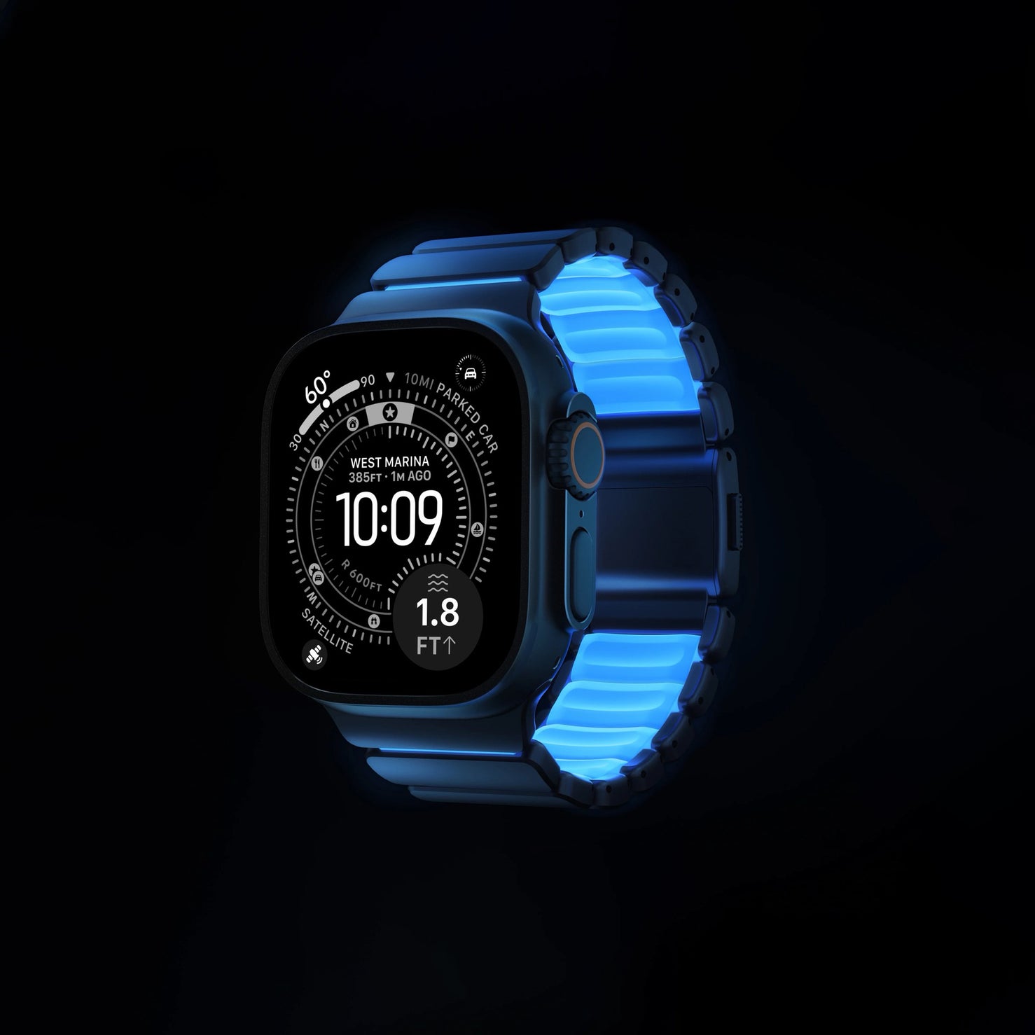Nomad Stratos Band - Black Titanium / Icy Blue Glow