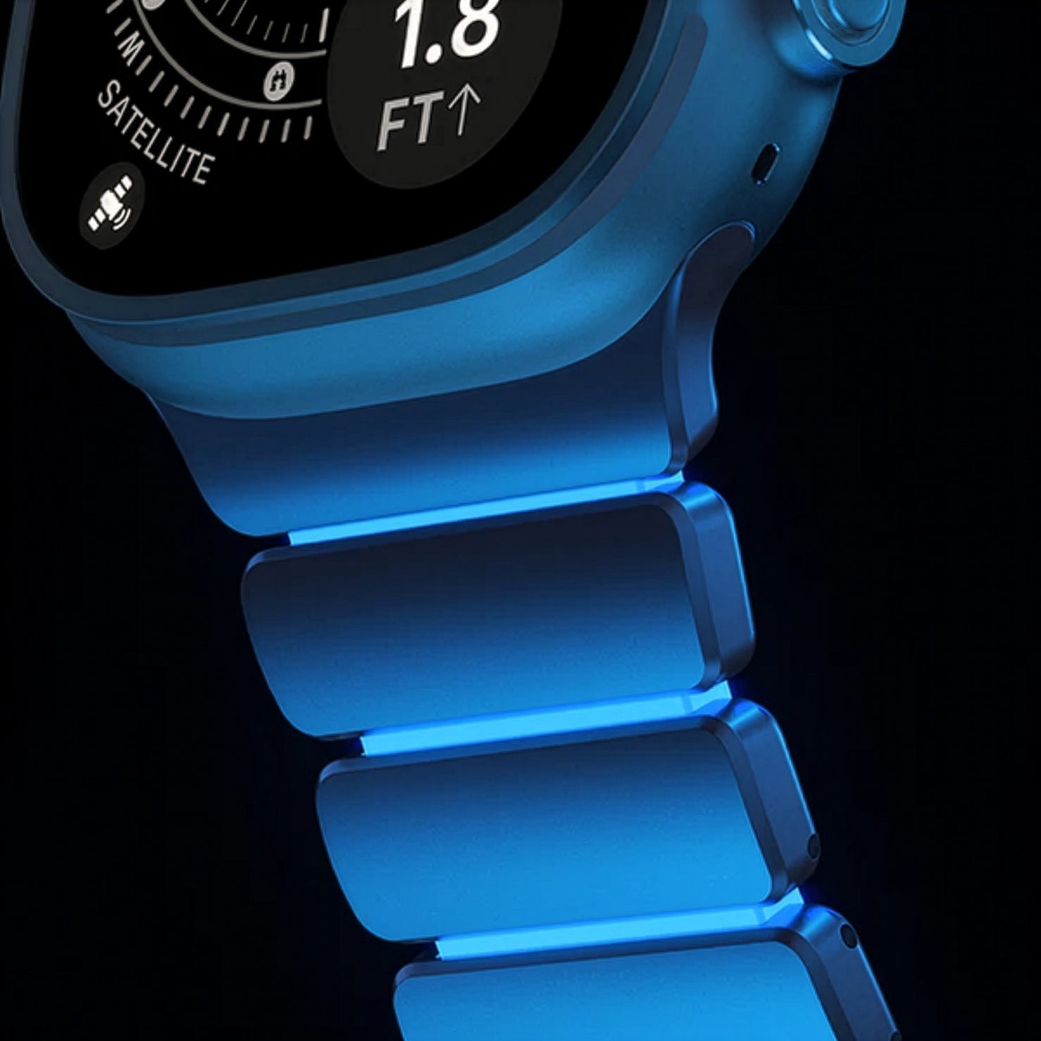 Nomad Stratos Band - Natural Titanium / Icy Blue Glow