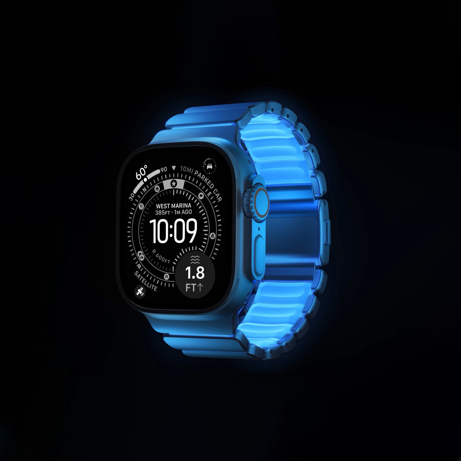 Nomad Stratos Band - Natural Titanium / Icy Blue Glow