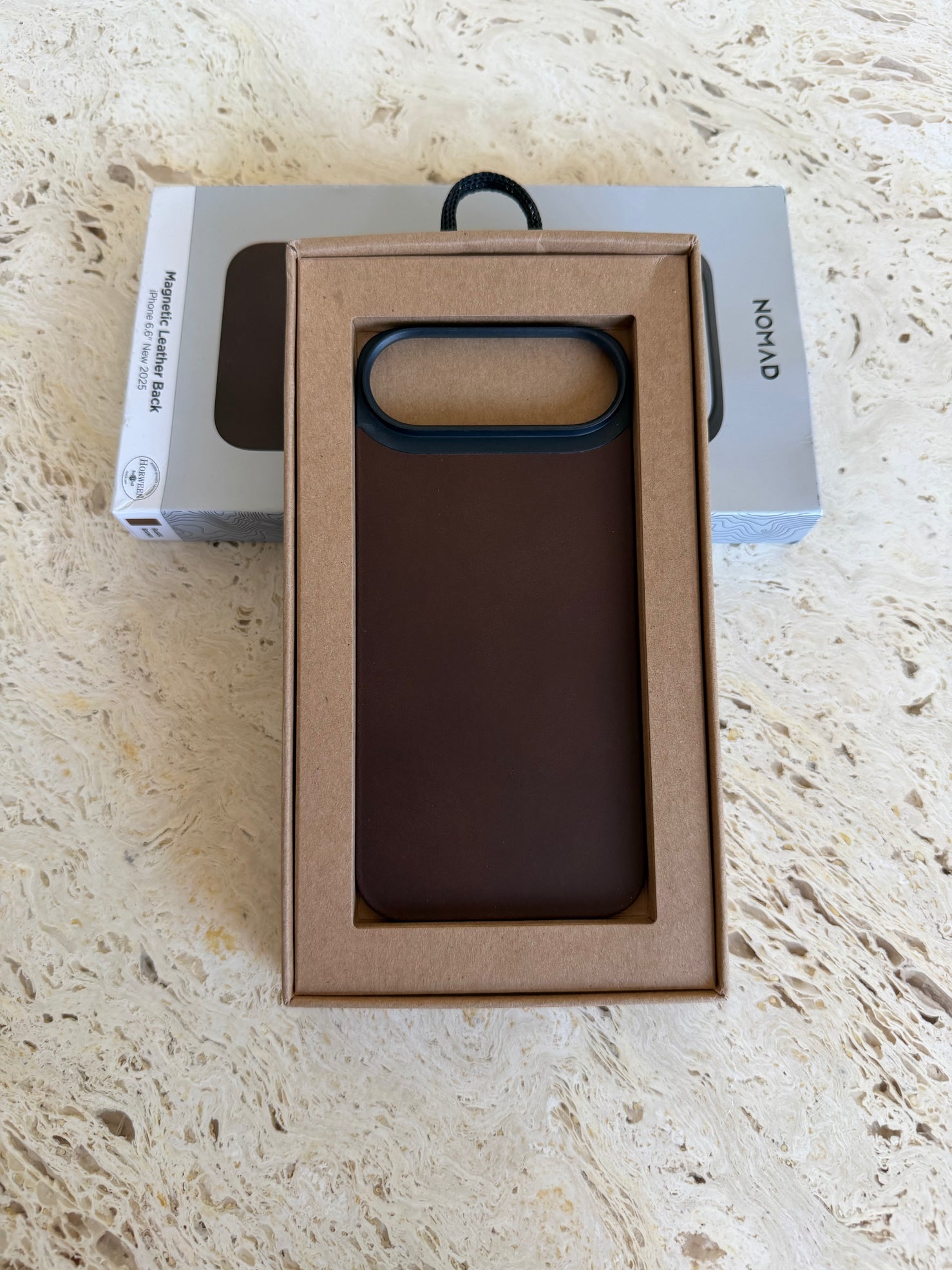 Nomad Magnetic Back with Horween Leather for iPhone Air - Rustic Brown - Open Box