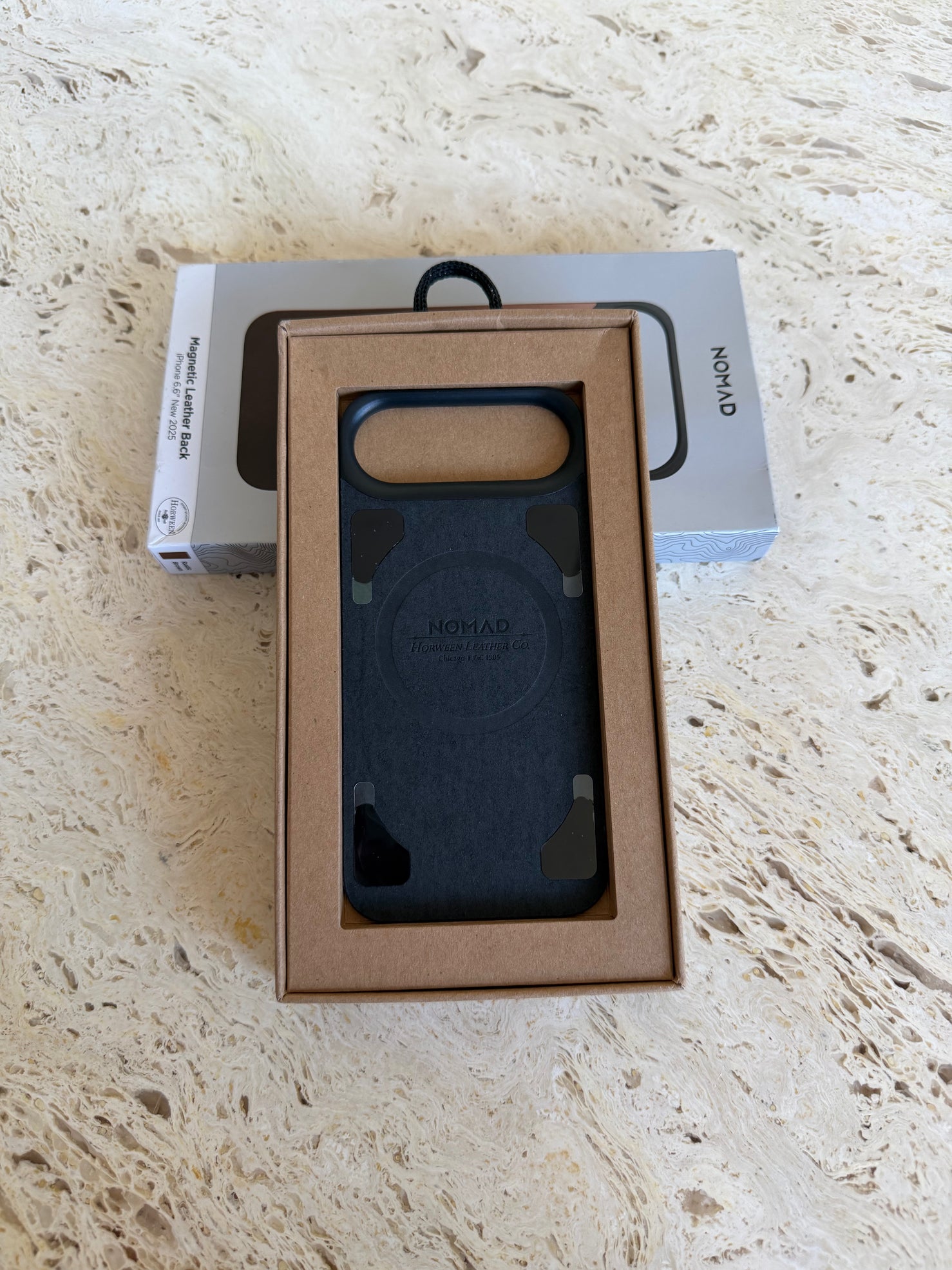 Nomad Magnetic Back with Horween Leather for iPhone Air - Rustic Brown - Open Box
