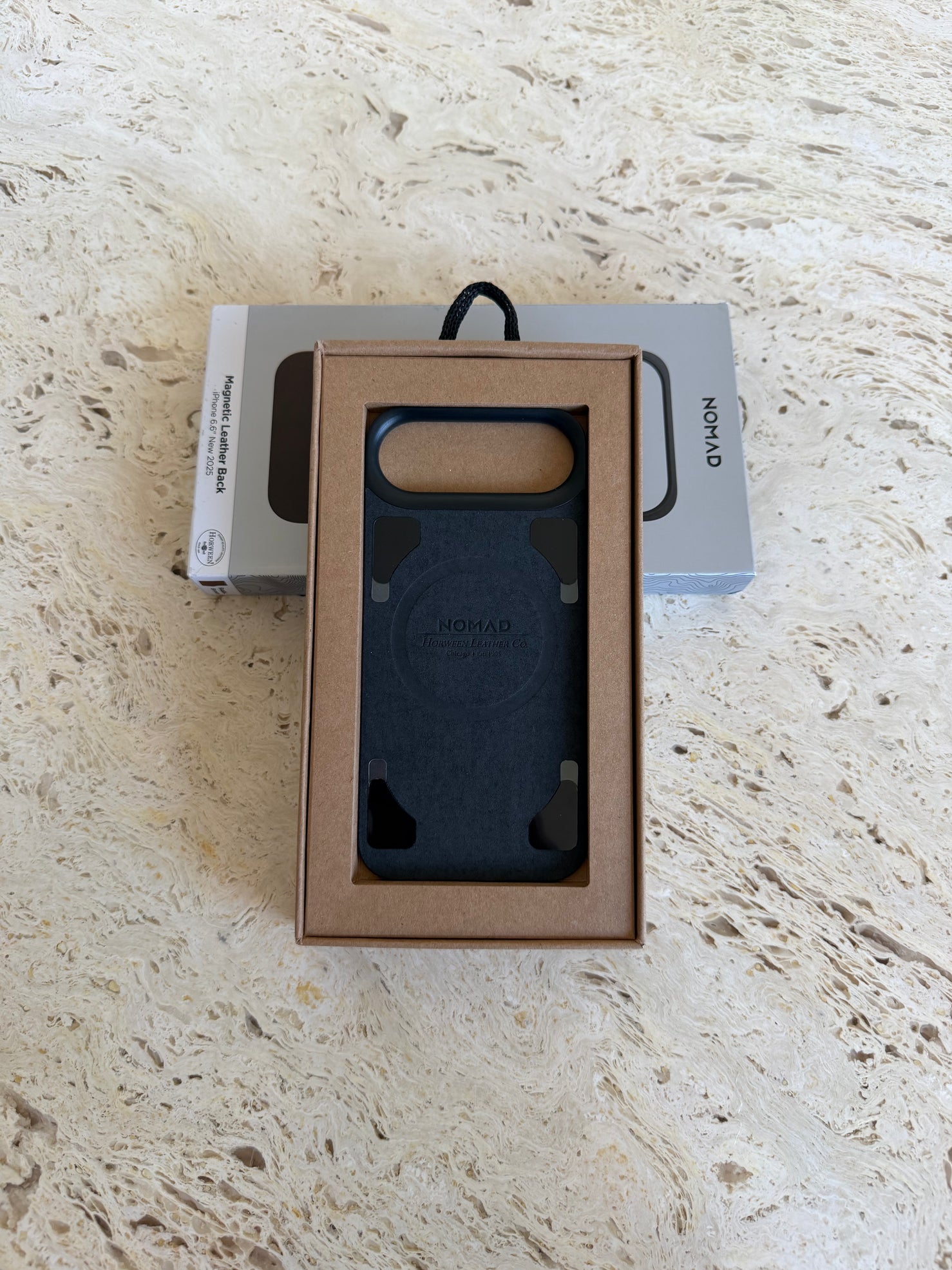 Nomad Magnetic Back with Horween Leather for iPhone Air - Rustic Brown - Open Box