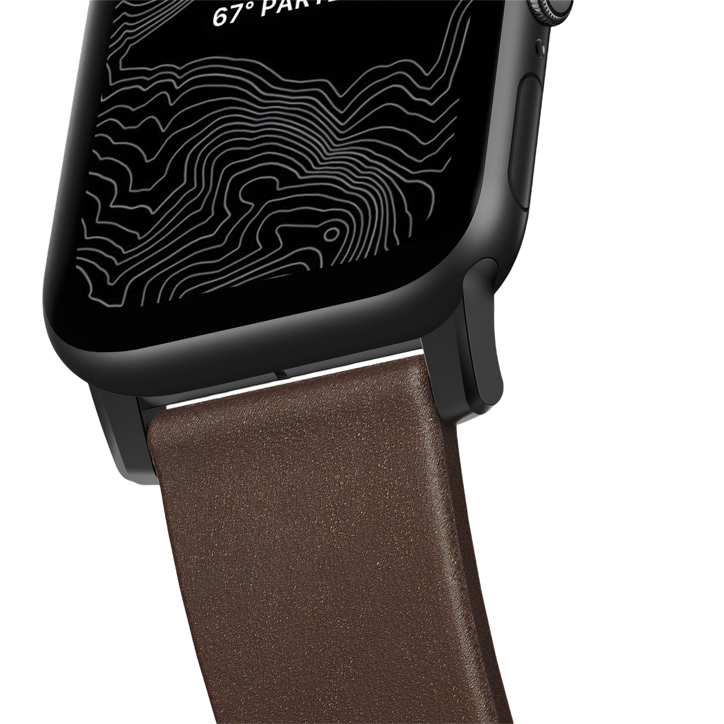 Nomad Modern Band with Horween Leather - 46/49mm - Brown - Black Hardware - Open Box