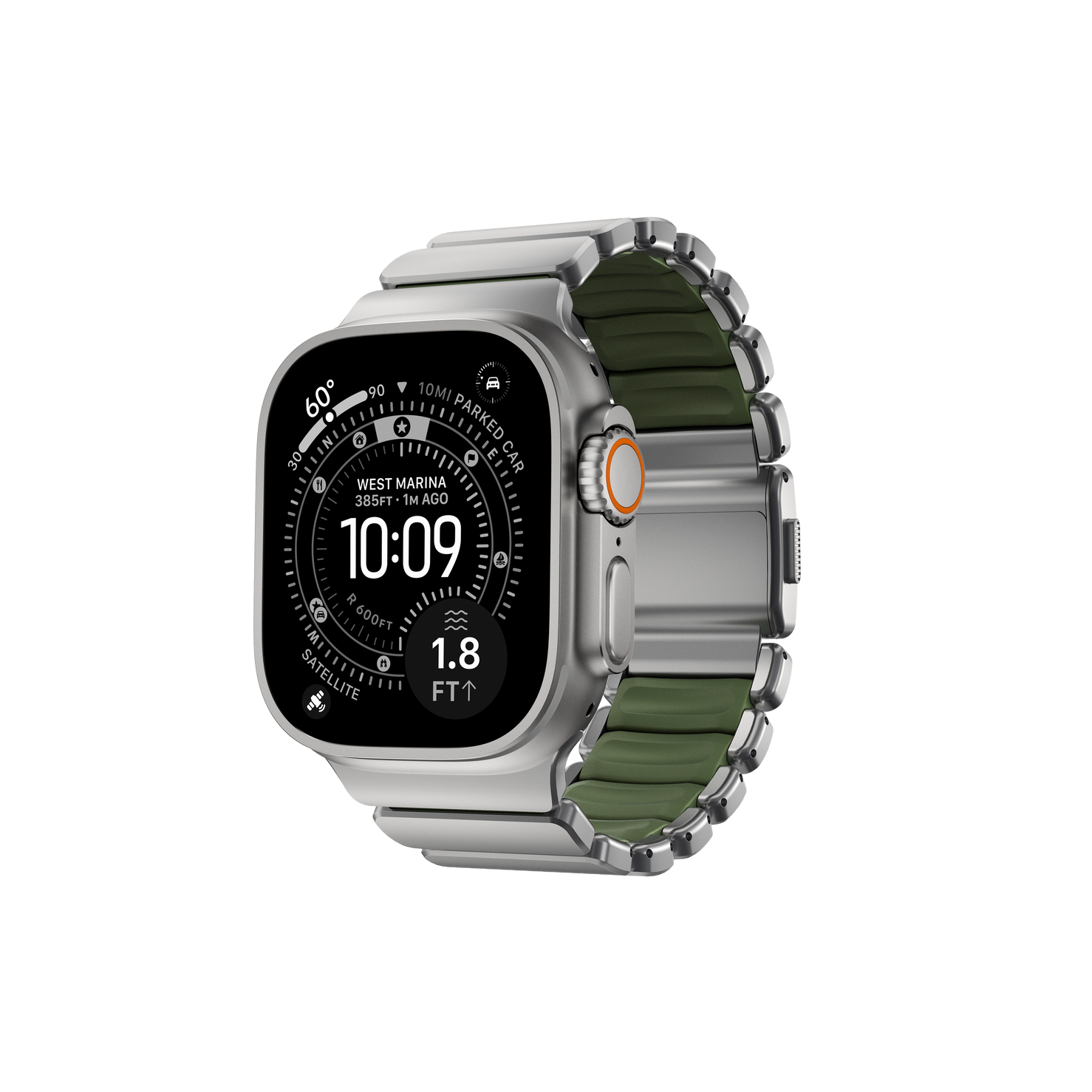 Nomad Stratos Band - 49mm - Natural Titanium - Forest