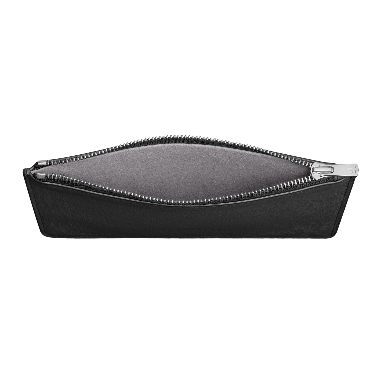 WOOLNUT Flat Leather Pouch - Black