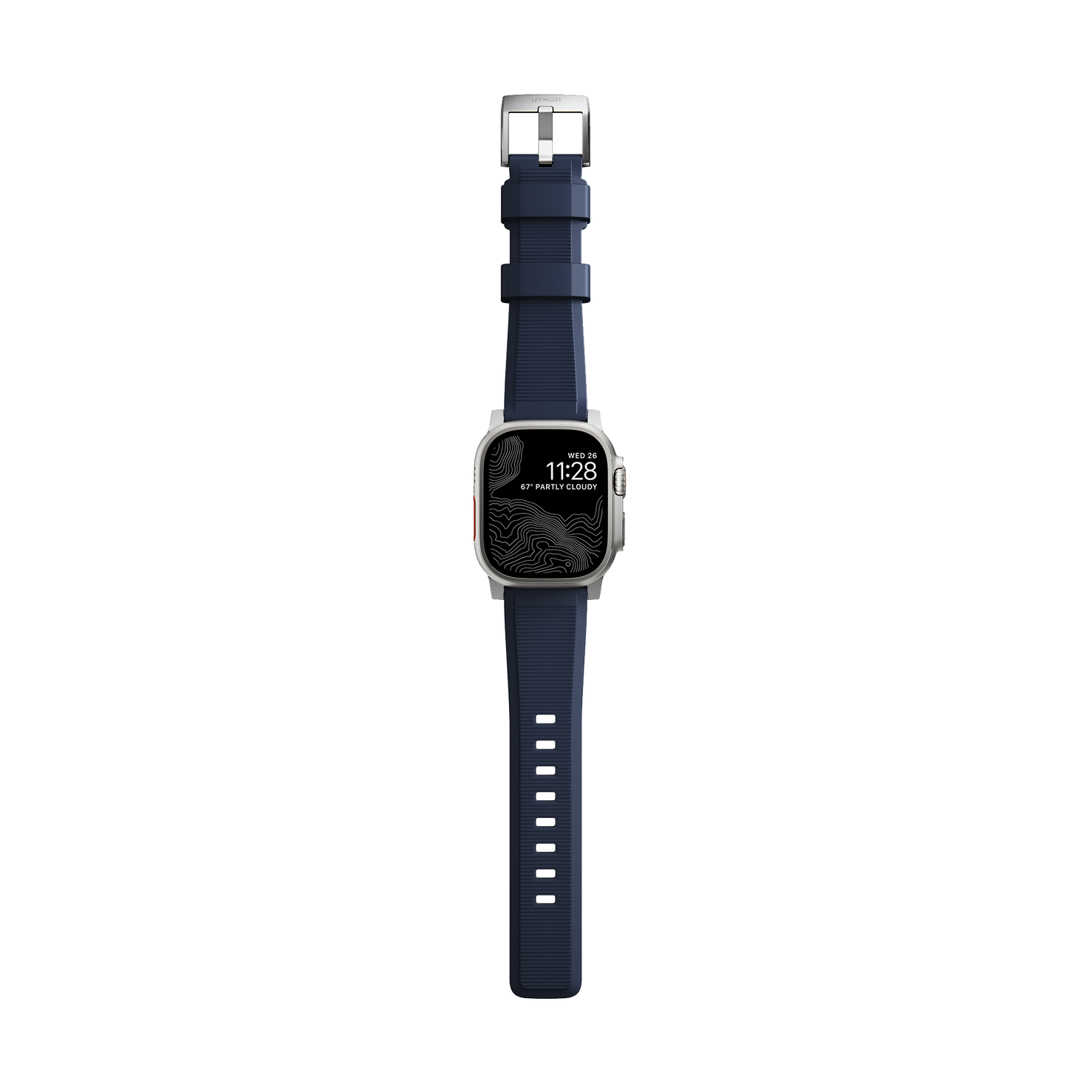 Nomad Rugged Band - 46/49mm - Atlantic Blue - Silver Hardware