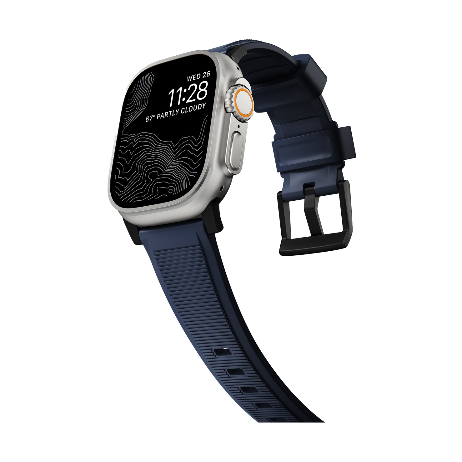 Nomad Rugged Band - 46/49mm - Atlantic Blue - Black Hardware