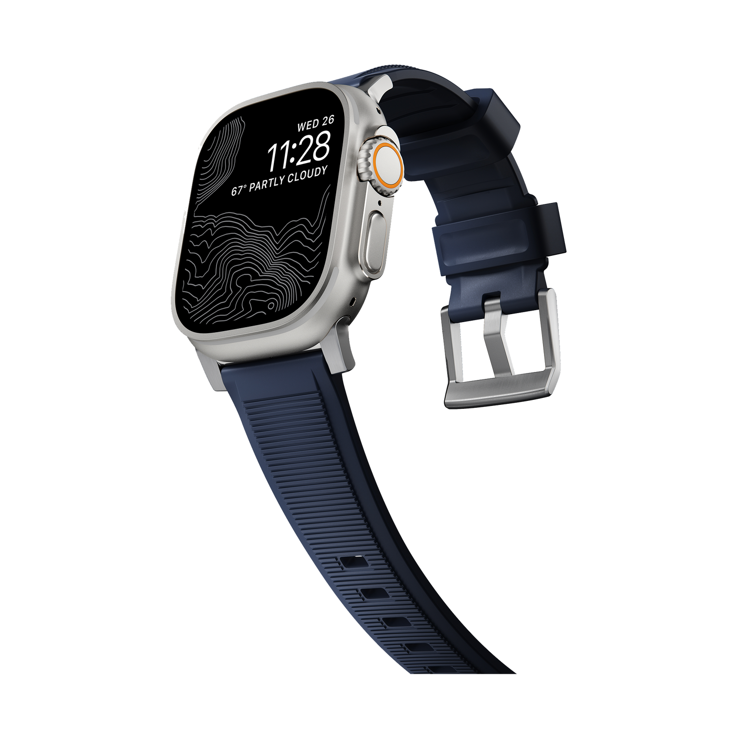 Nomad Rugged Band - 46/49mm - Atlantic Blue - Silver Hardware