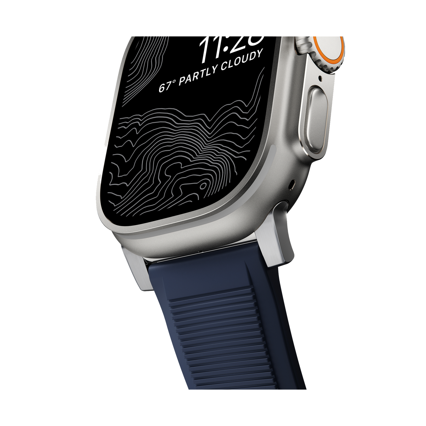 Nomad Rugged Band - 46/49mm - Atlantic Blue - Silver Hardware