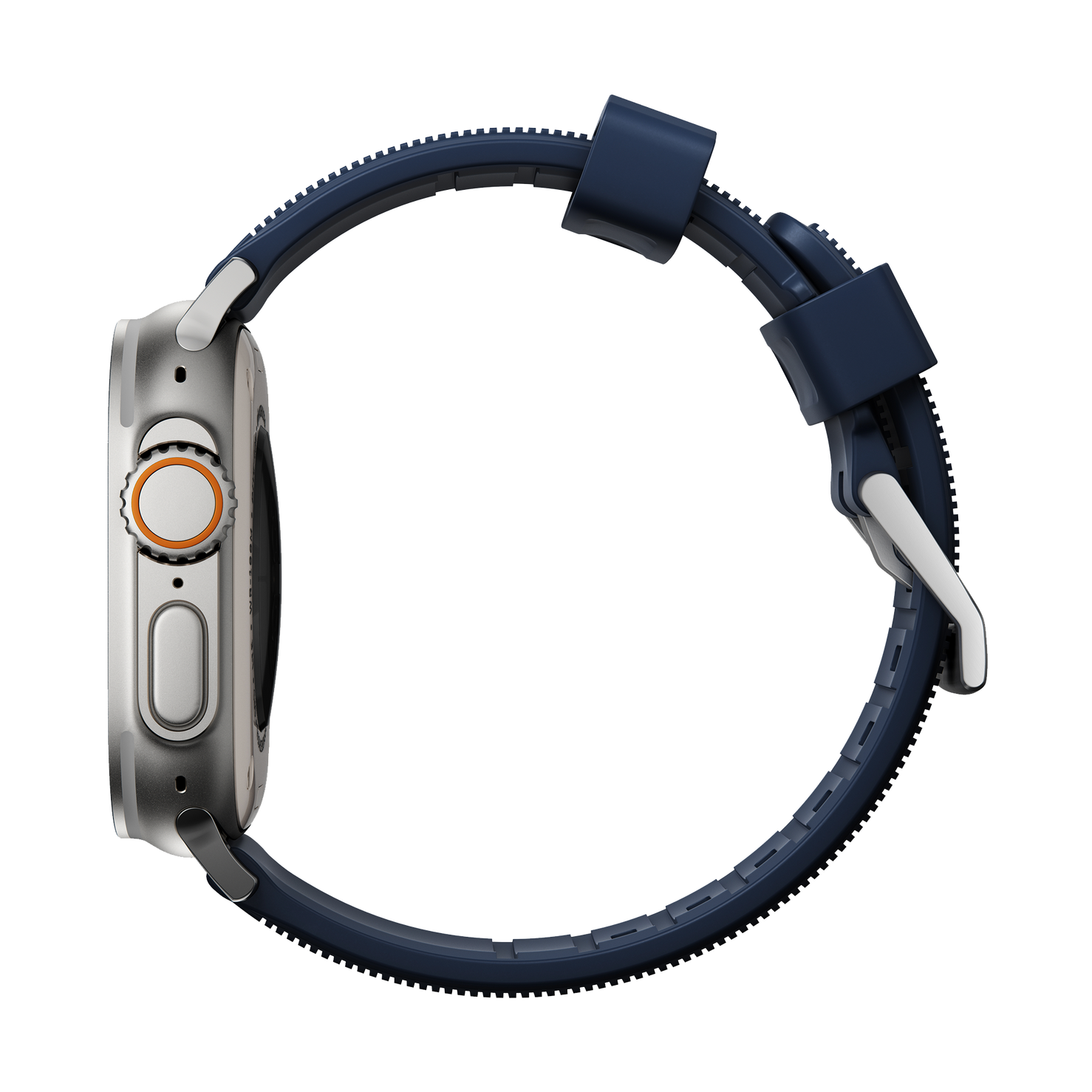 Nomad Rugged Band - 46/49mm - Atlantic Blue - Silver Hardware