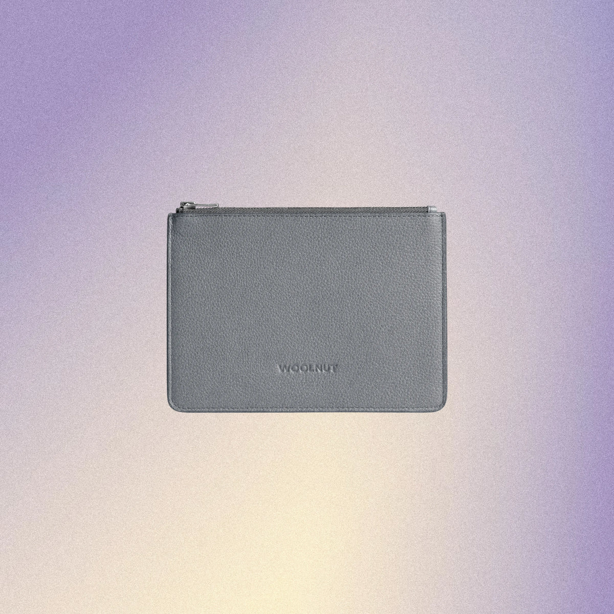 Woolnut Flat Leather Pouch - Grey - Open Box