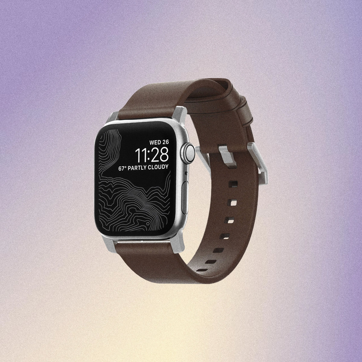 Nomad Modern Band - Horween Leather - 46/49mm - Silver Hardware - Brown