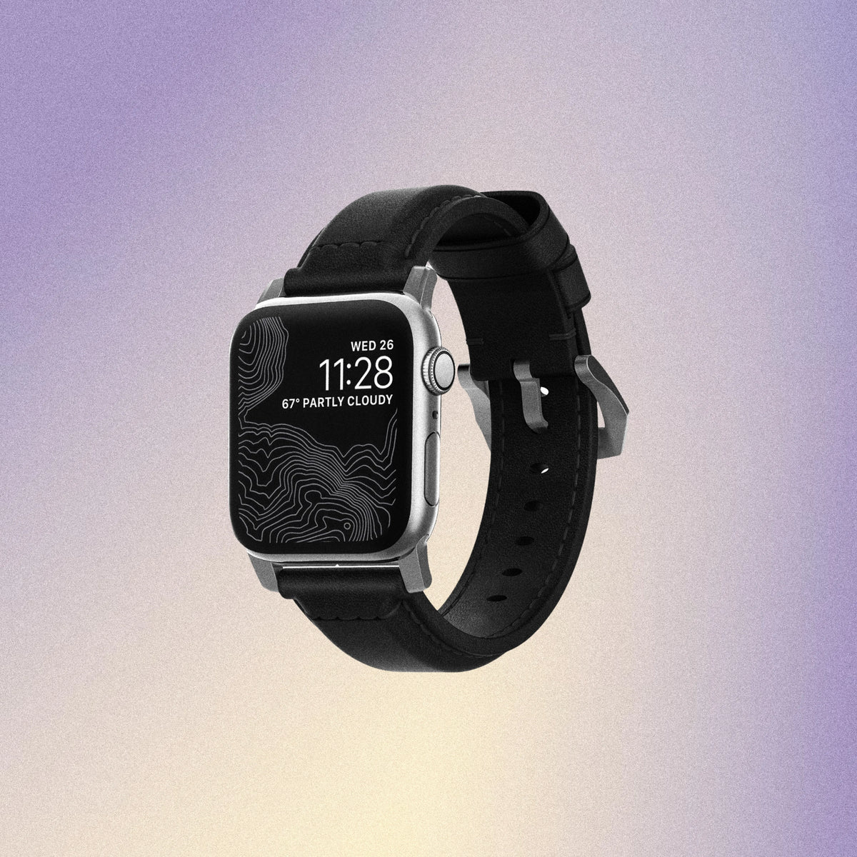 Nomad Traditional Band - 46/49mm - Silver Hardware - Black