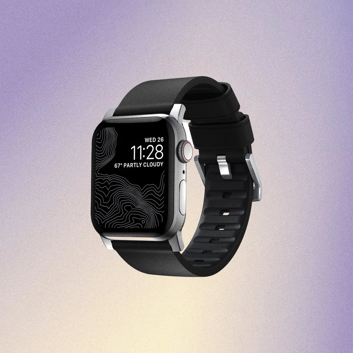 Nomad Active Band Pro - 46/49mm - Silver Hardware - Black