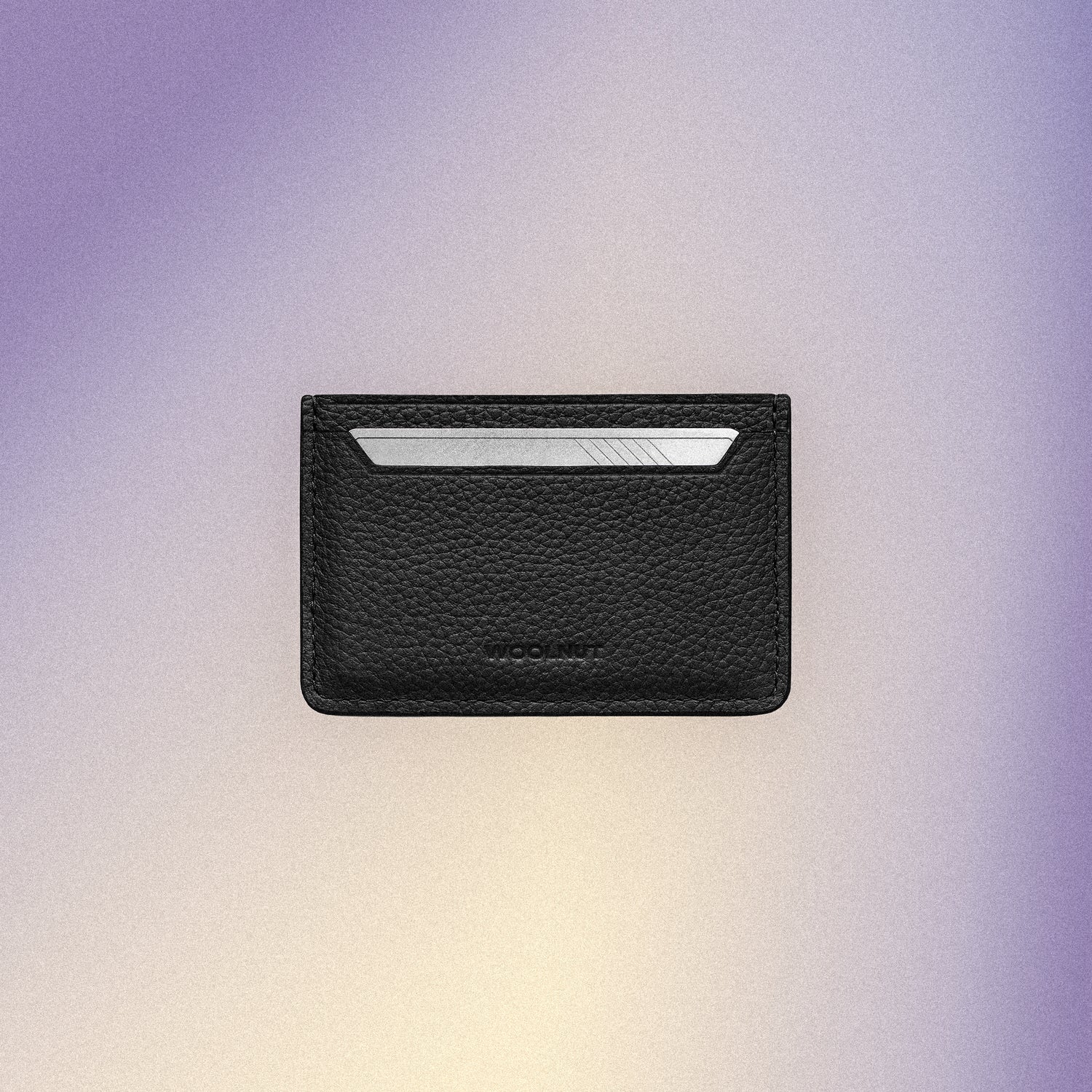 Woolnut Leather Card Holder - Black