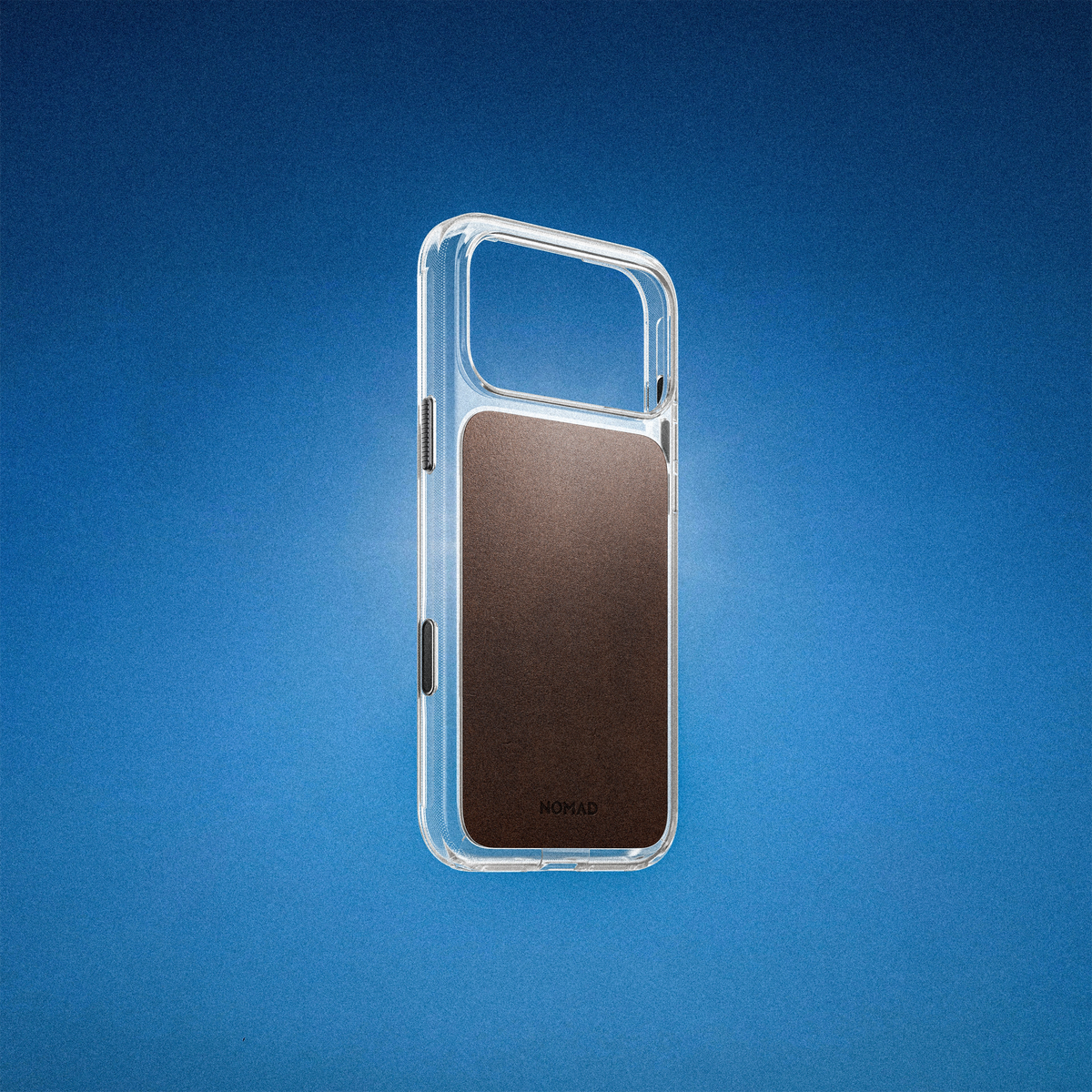 Nomad Clear Case with Horween Leather for iPhone 18 Pro Max - Rustic Brown