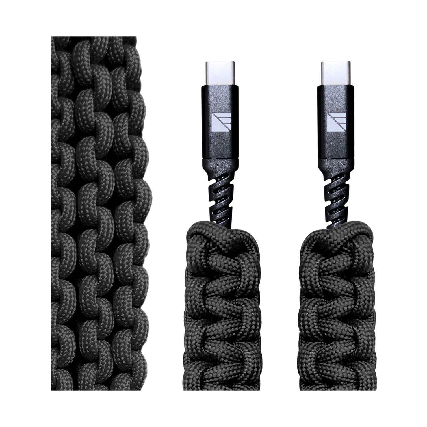 Dark Energy Paracord USB-C Cable - Black
