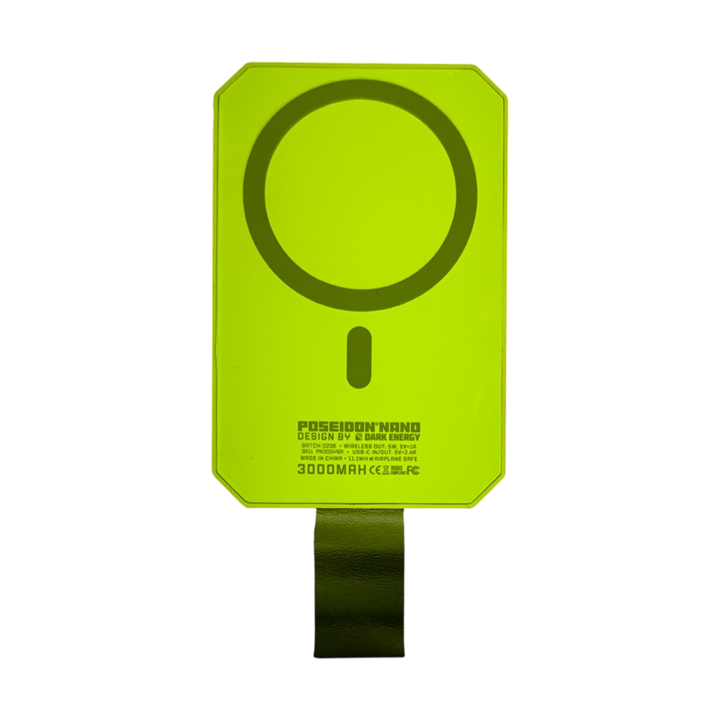 Dark Energy Poseidon Nano Wireless Power Bank - Yellow-Green