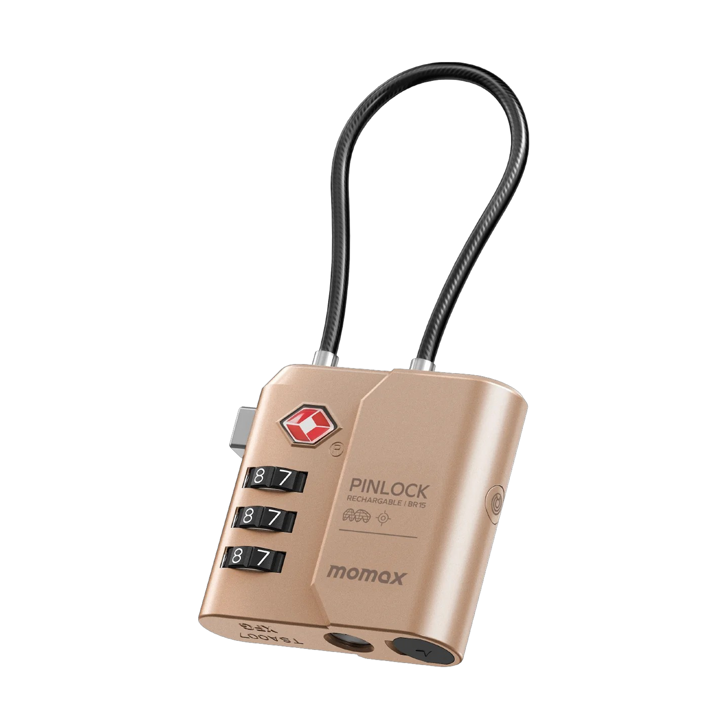 Momax PinLock Find My Locator with TSA Padlock - Sandstone