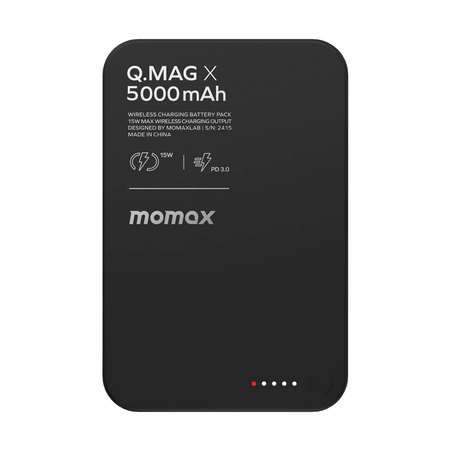 Momax Q.Mag X 5000mAh Magnetic Wireless Power Bank - Gen 2 - Black