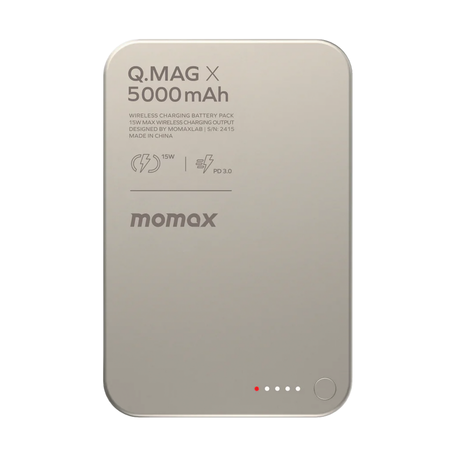 Momax Q.Mag X 5000mAh Magnetic Wireless Power Bank - Gen 2 - Titanium