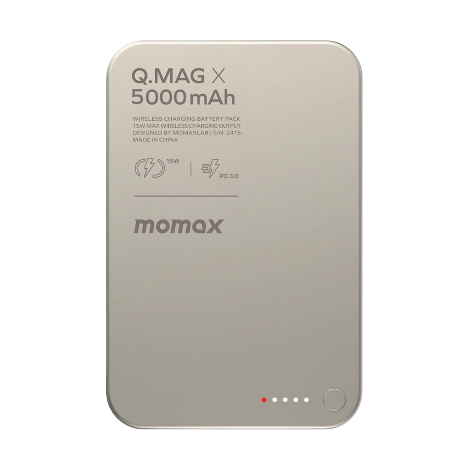 Momax Q.Mag X 5000mAh Magnetic Wireless Power Bank - Gen 2 - Titanium