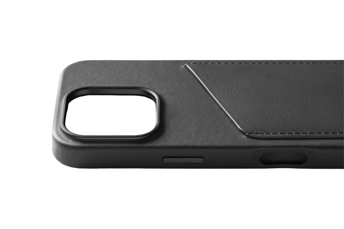 Mujjo Full Leather Wallet Case for iPhone 16 Pro - Black