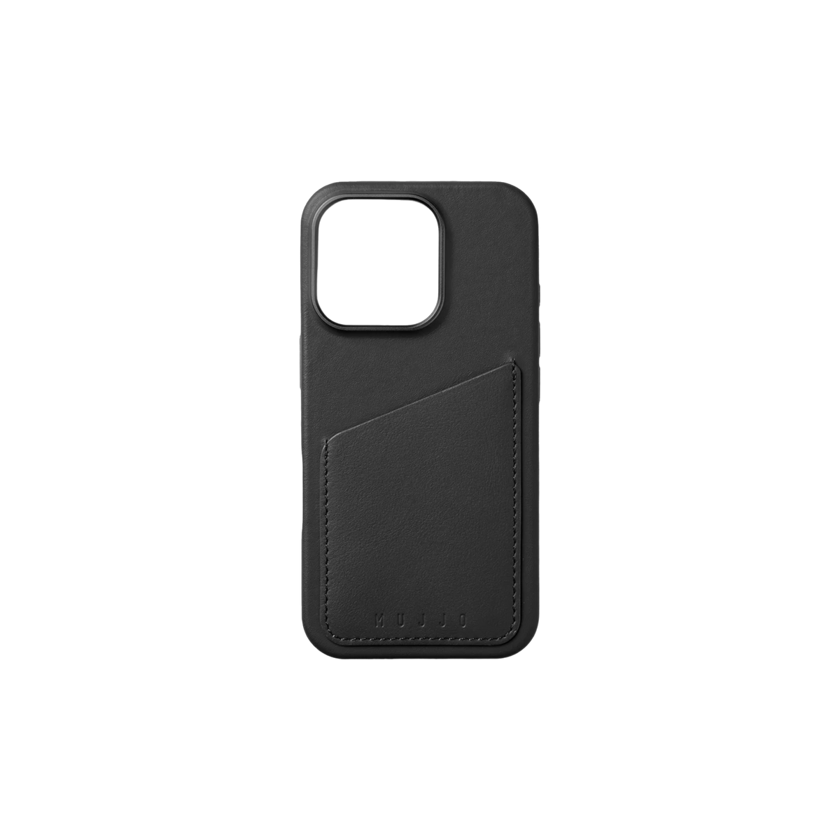 Mujjo Full Leather Wallet Case for iPhone 16 Pro - Black
