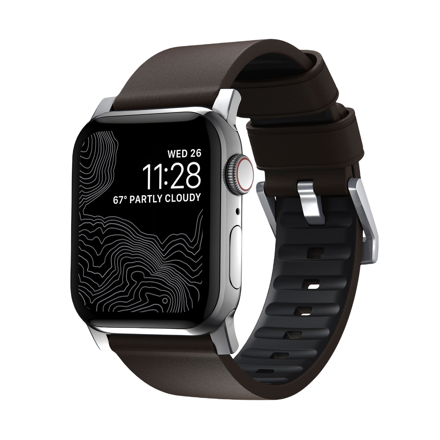 Nomad Active Band Pro - 46/49mm - Brown - Silver Hardware