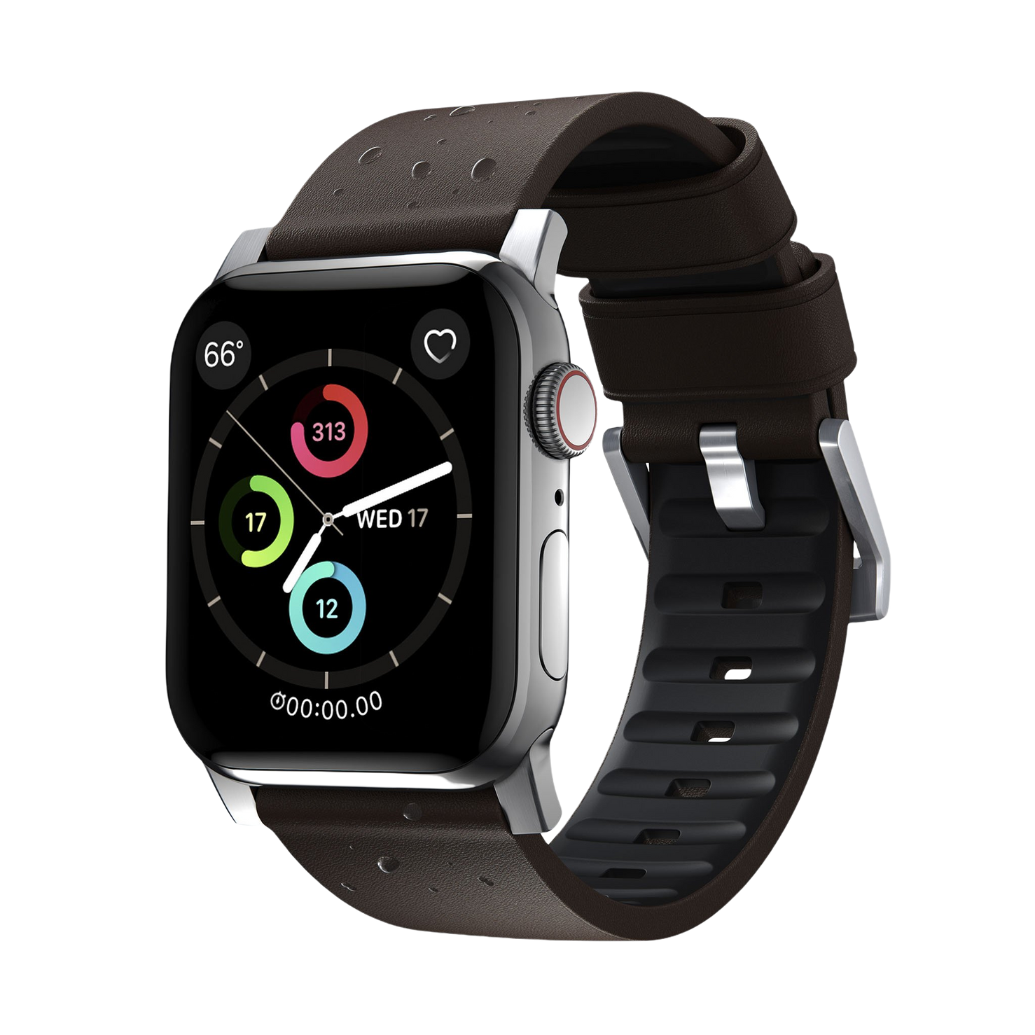 Nomad Active Band Pro - 46/49mm - Brown - Silver Hardware