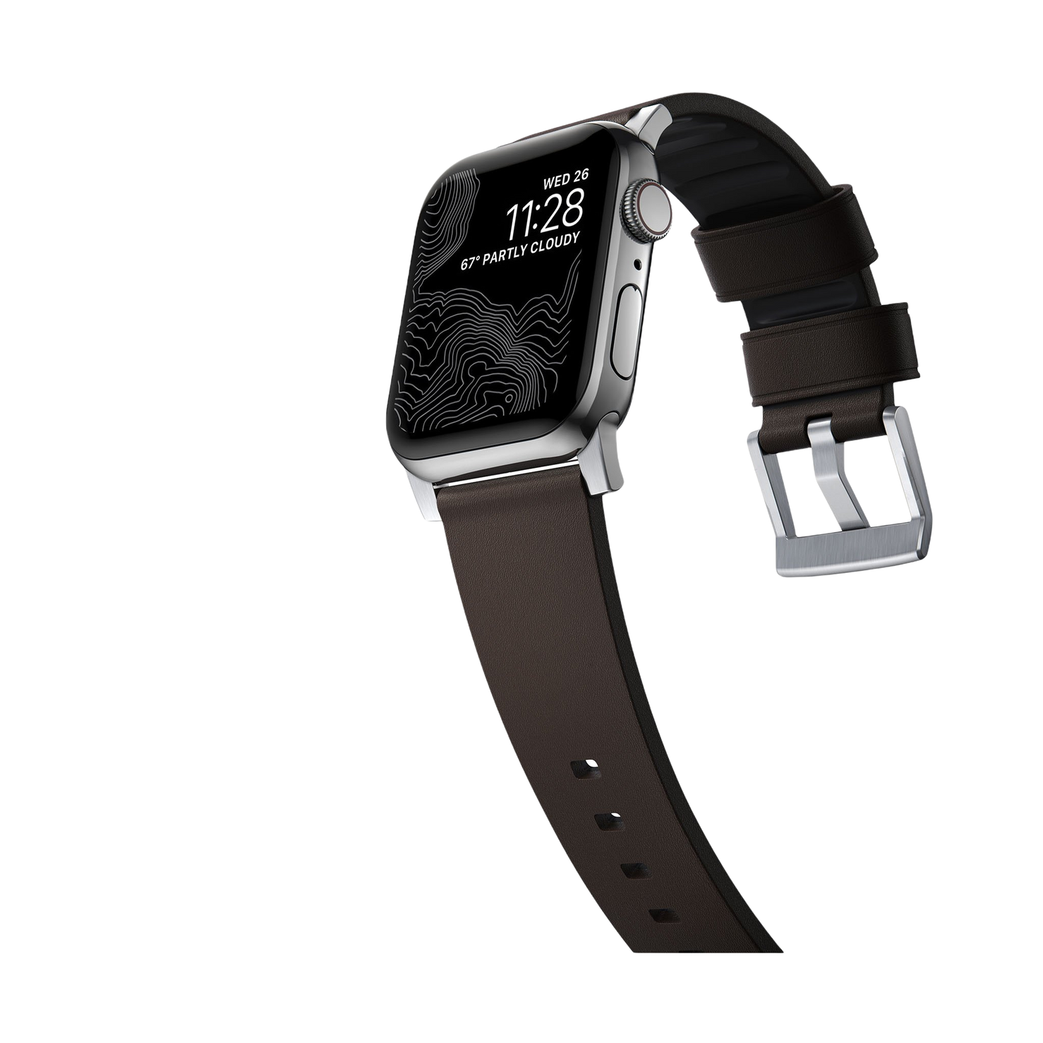 Nomad Active Band Pro - 46/49mm - Brown - Silver Hardware