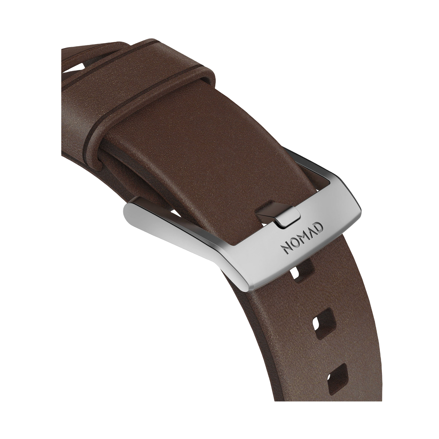 Nomad Modern Band with Horween Leather - 46/49mm - Brown - Silver Hardware