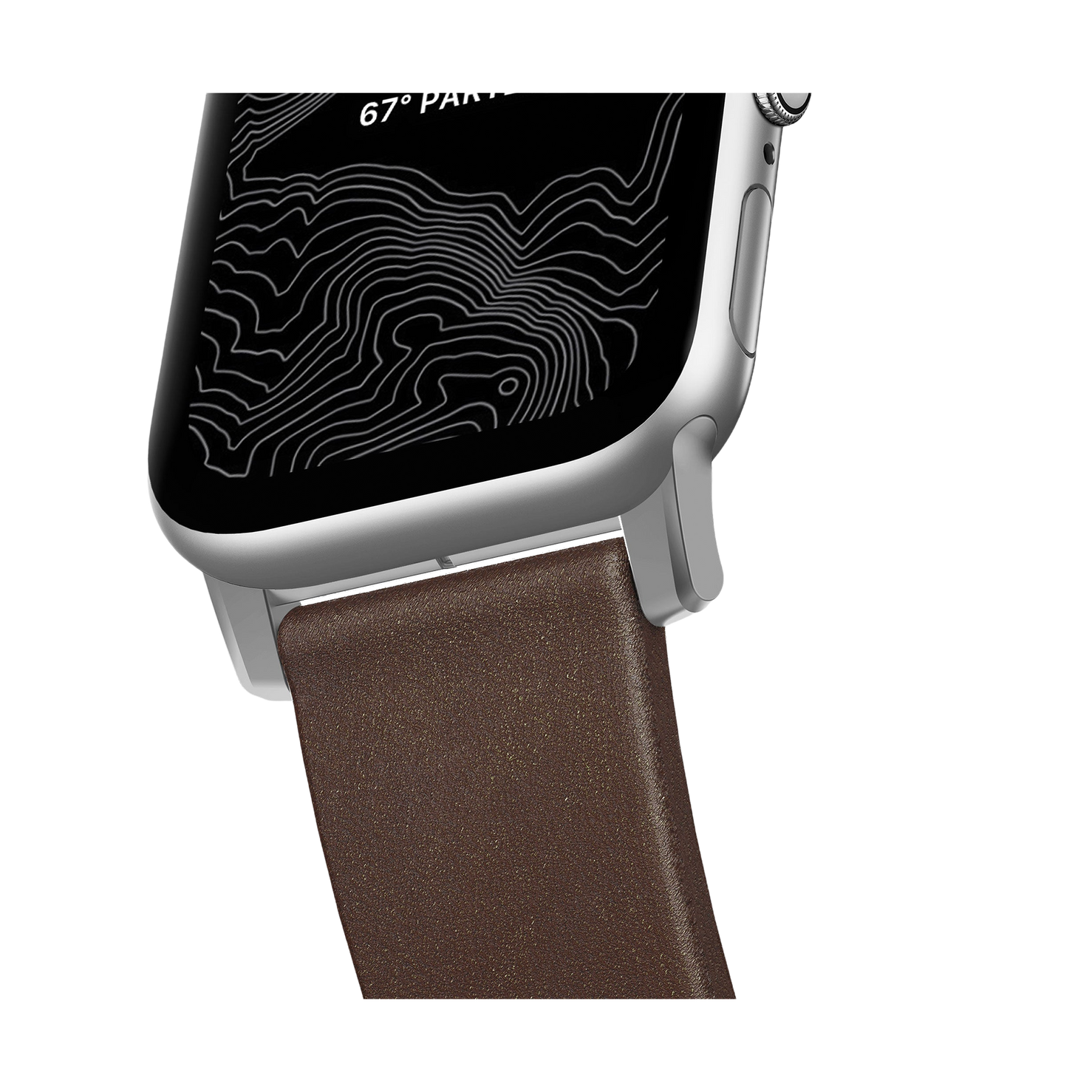 Nomad Modern Band with Horween Leather - 46/49mm - Brown - Silver Hardware