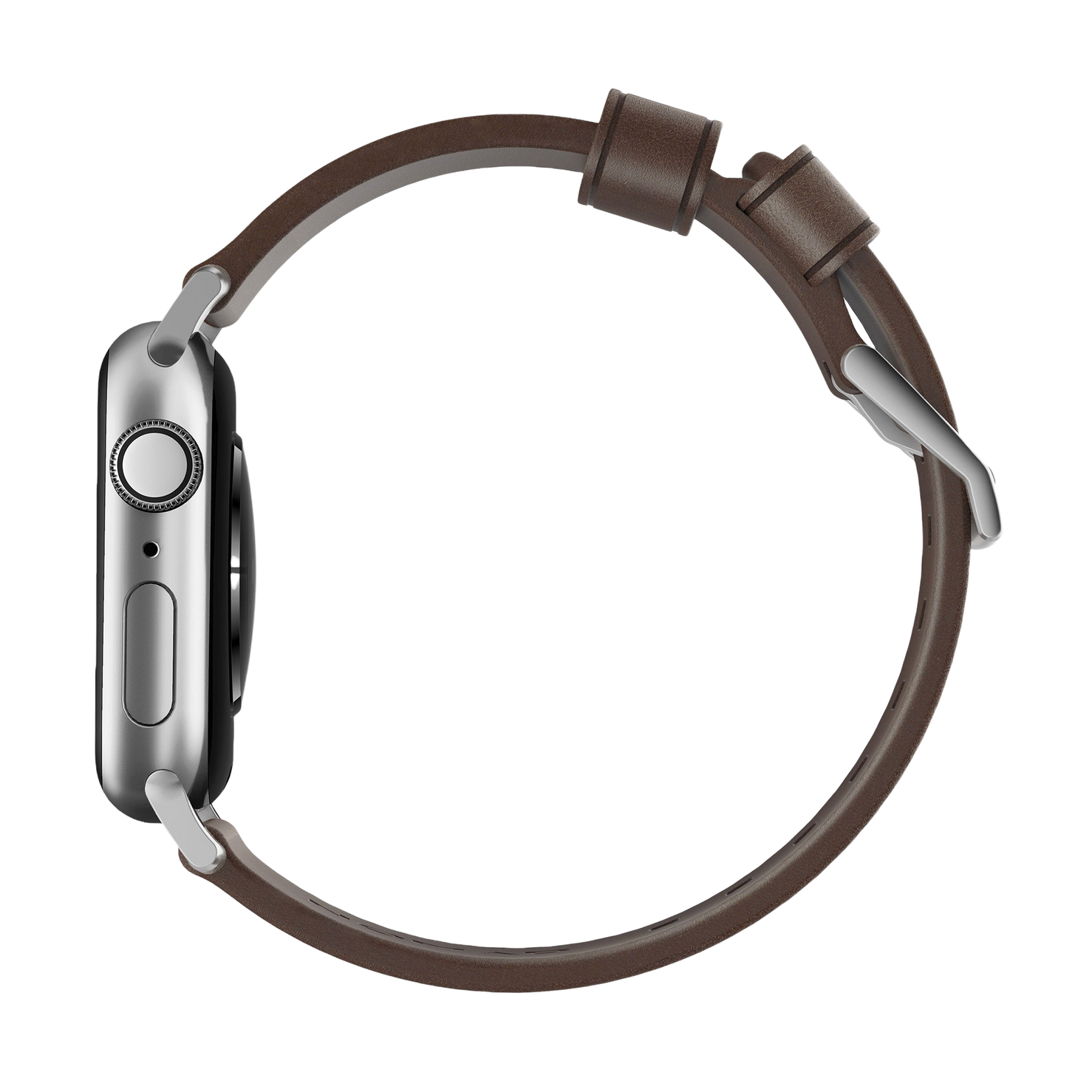 Nomad Modern Band with Horween Leather - 46/49mm - Brown - Silver Hardware