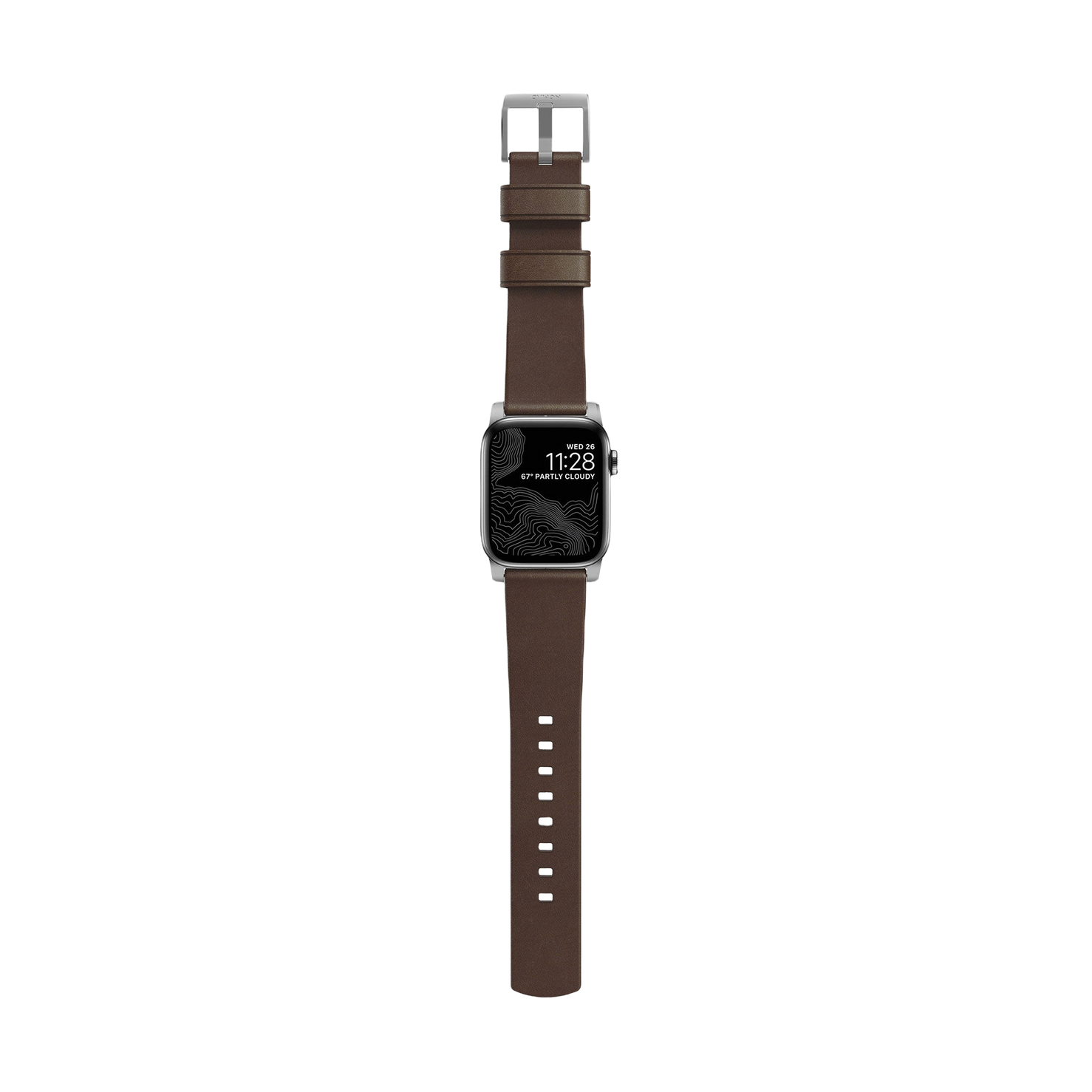 Nomad Modern Band with Horween Leather - 46/49mm - Brown - Silver Hardware