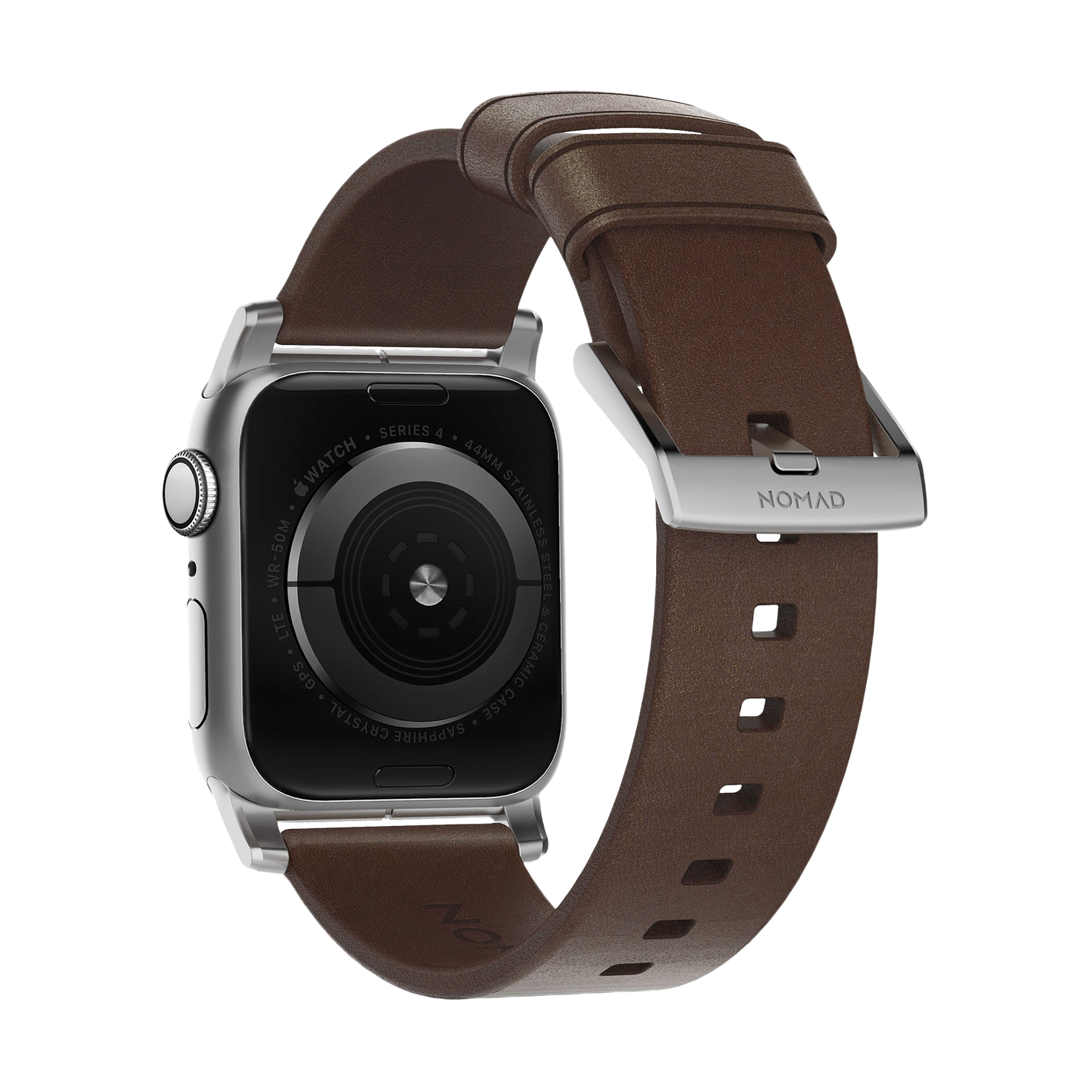 Nomad Modern Band with Horween Leather - 46/49mm - Brown - Silver Hardware