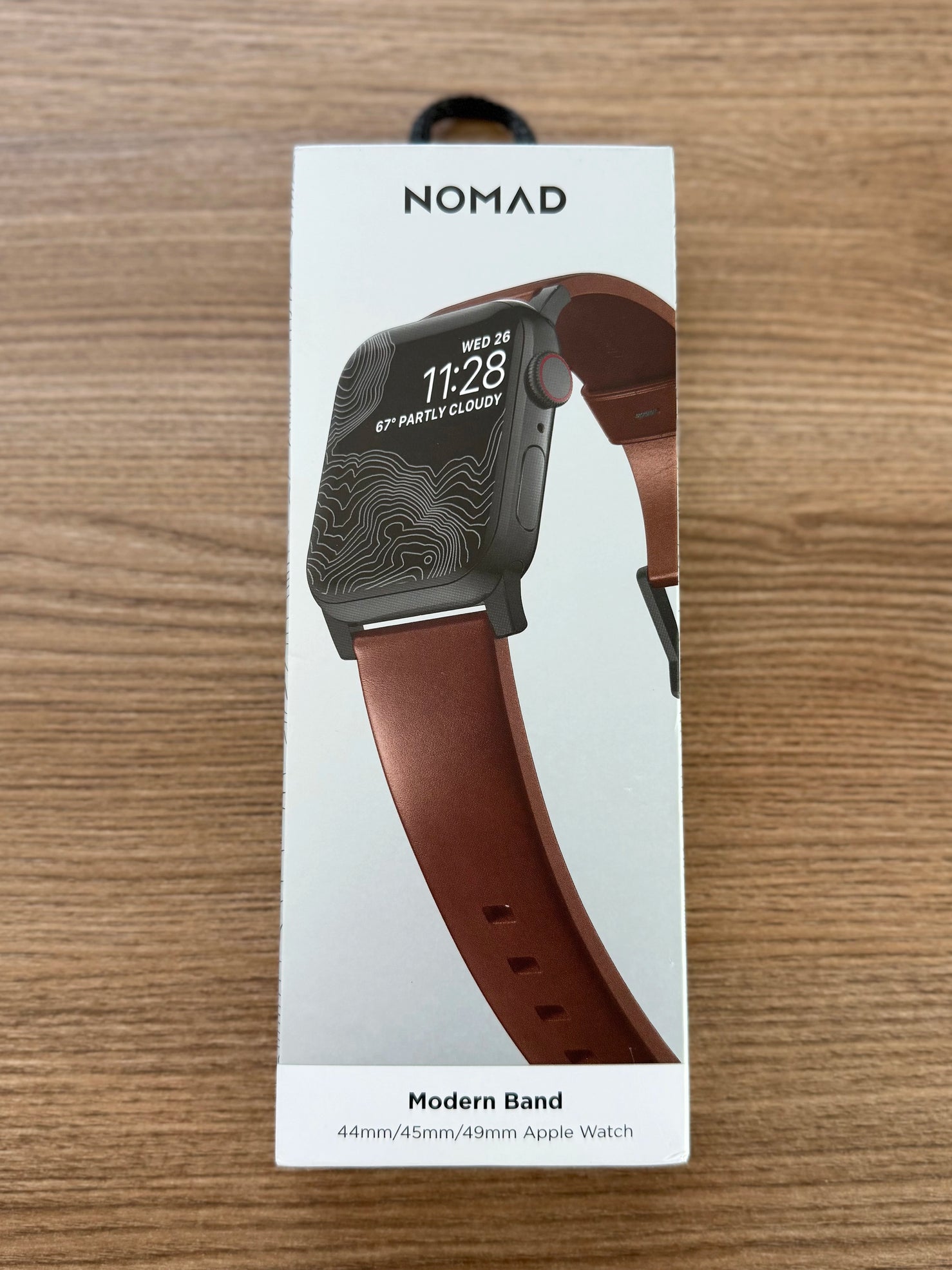 Nomad Modern Band with Horween Leather - 46/49mm - Brown - Black Hardware - Open Box