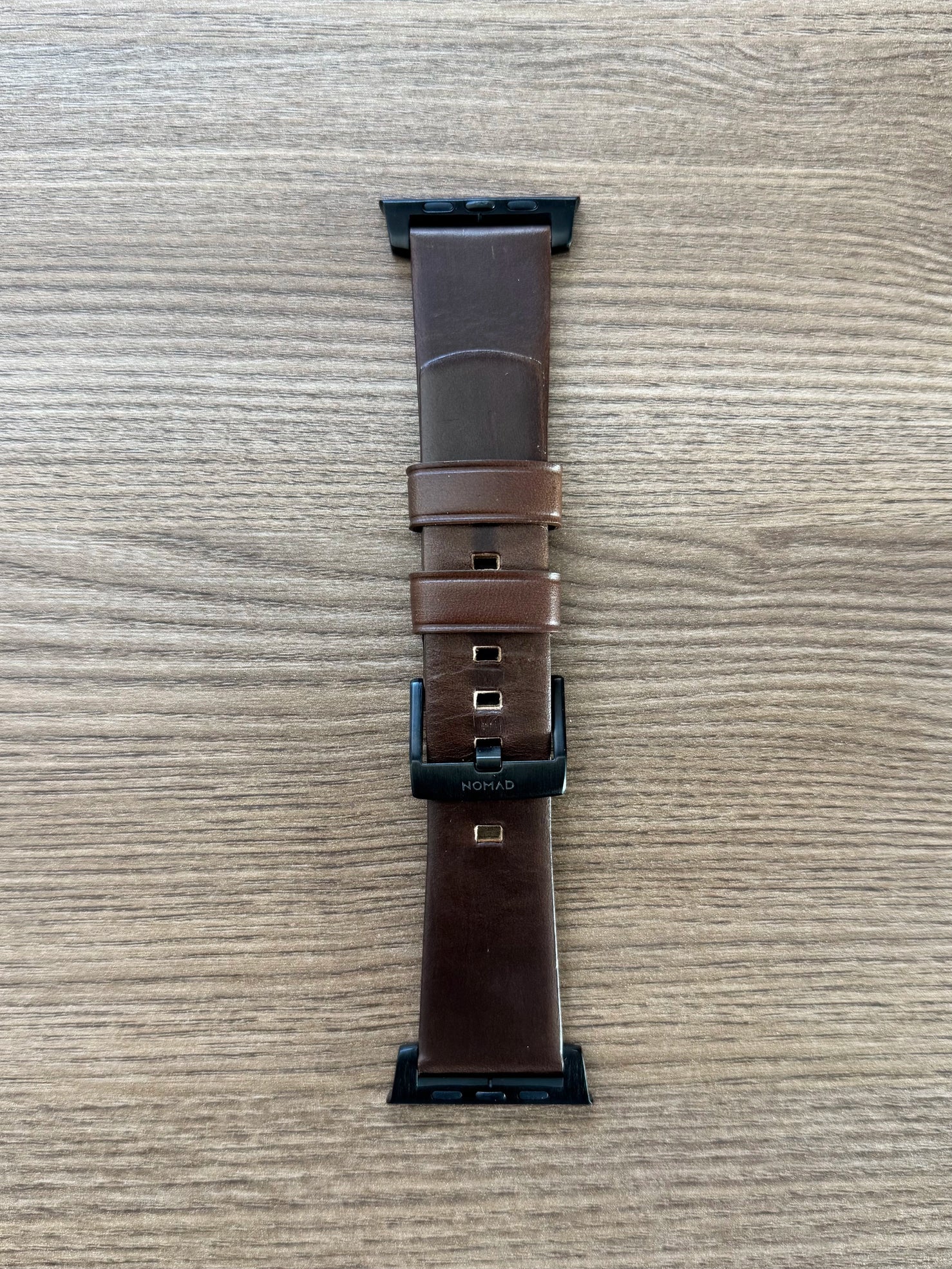 Nomad Modern Band with Horween Leather - 46/49mm - Brown - Black Hardware - Open Box